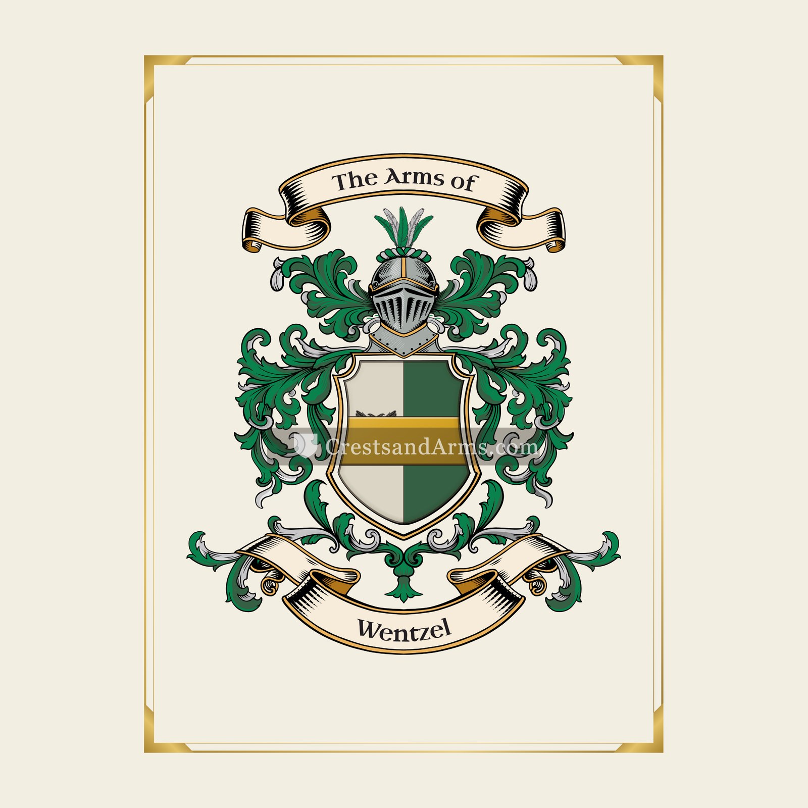 With gold border