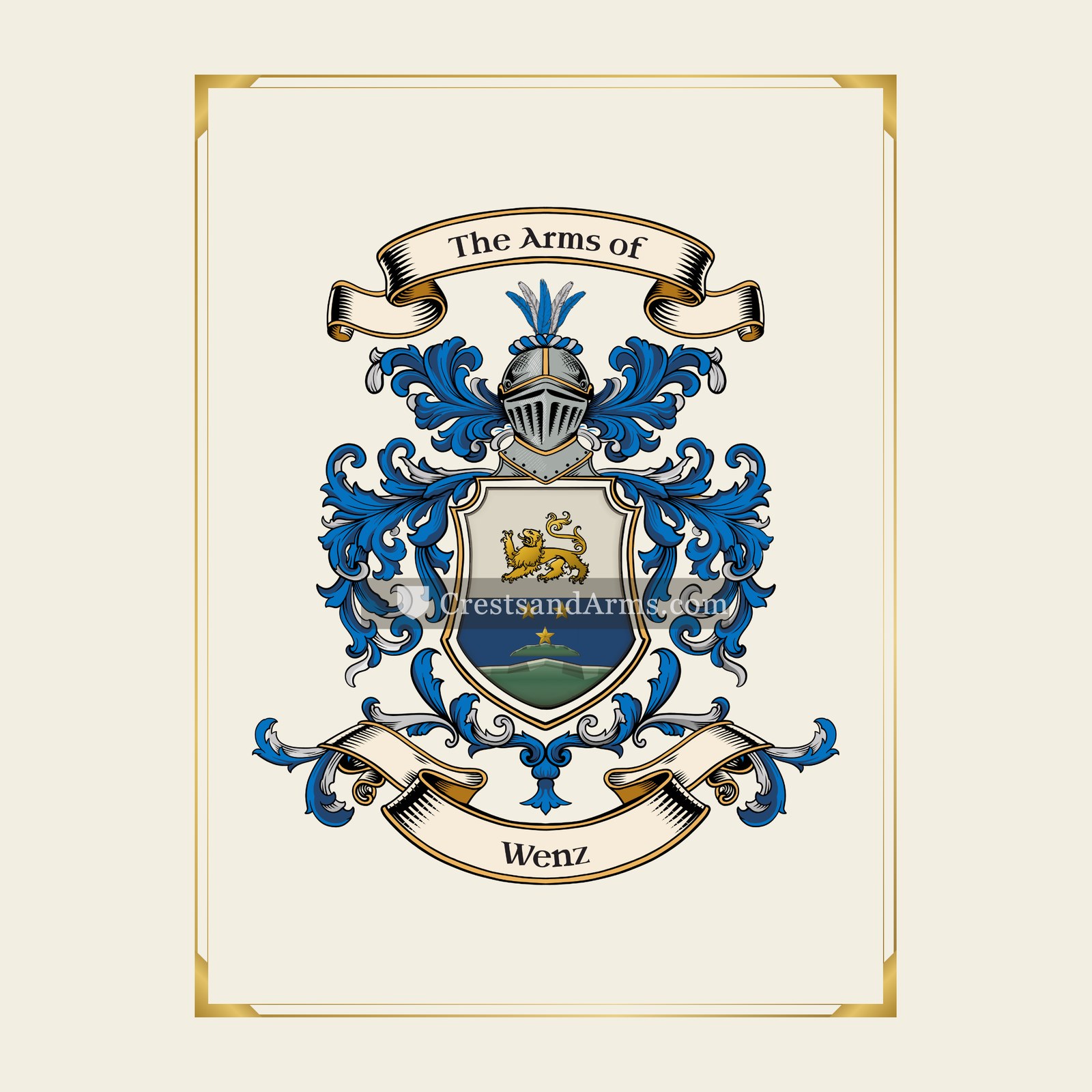 With gold border
