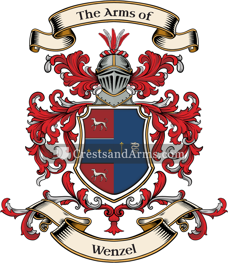 The Wenzel coat of arms, drawn from the recorded blazon
