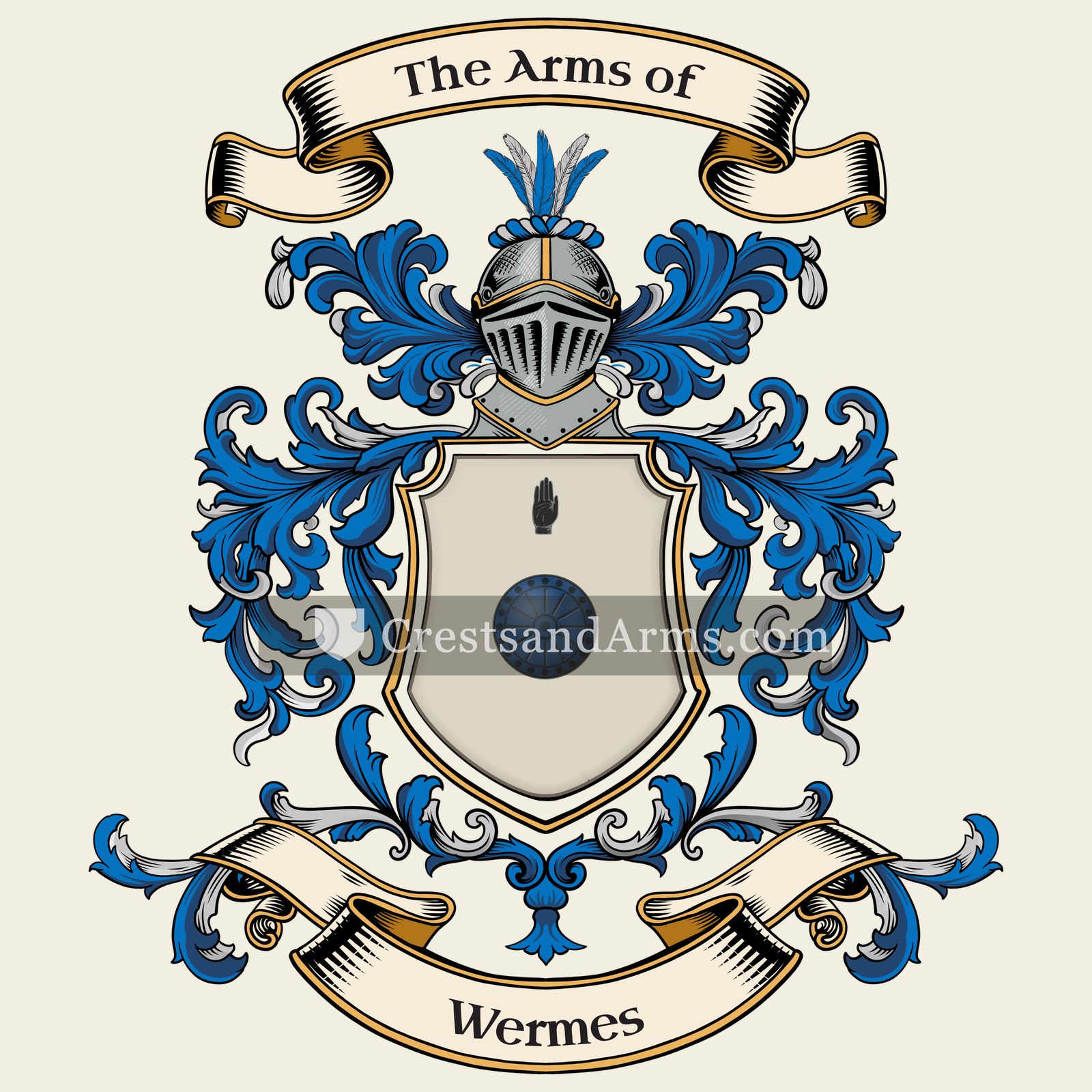 The Wermes coat of arms, drawn from the recorded blazon
