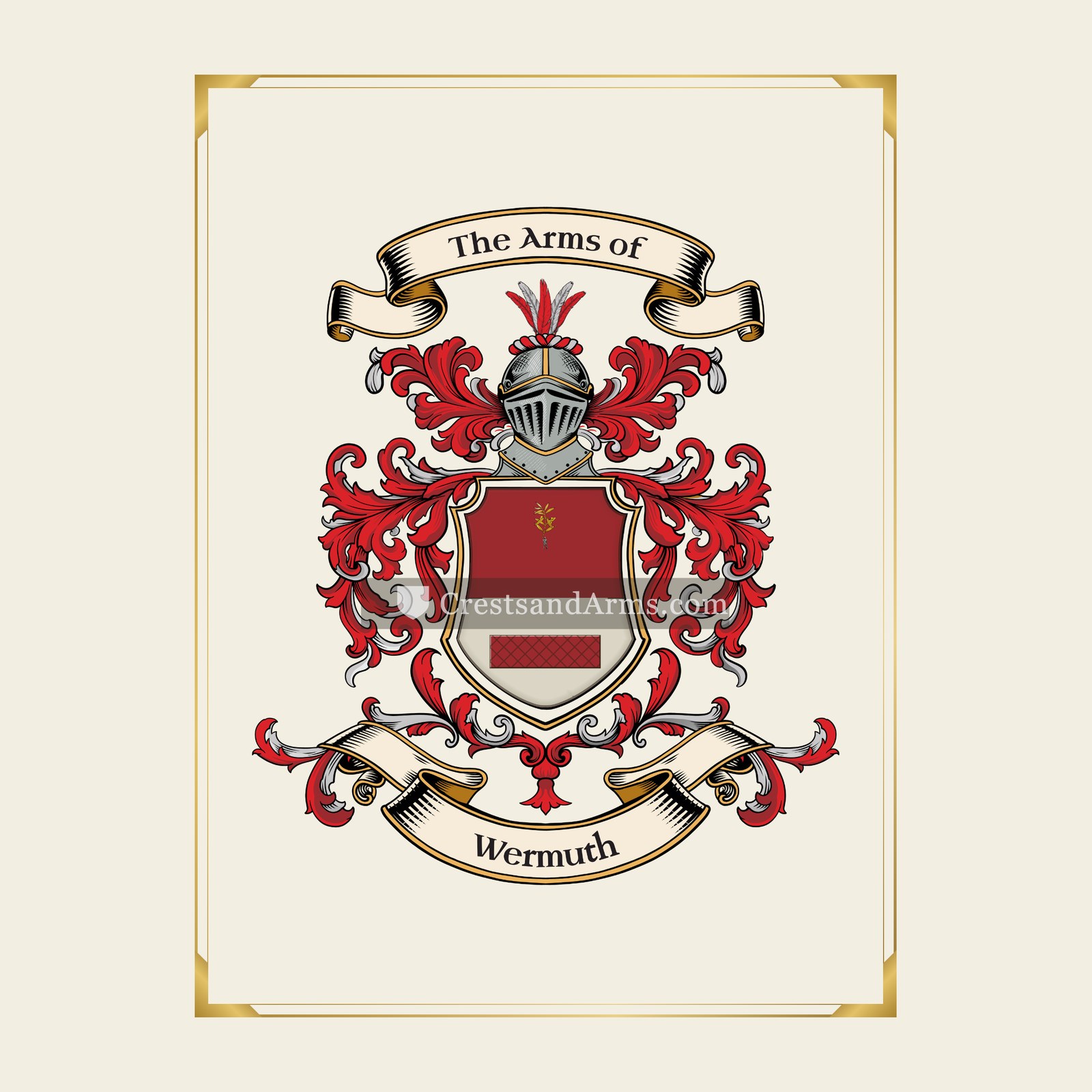 With gold border