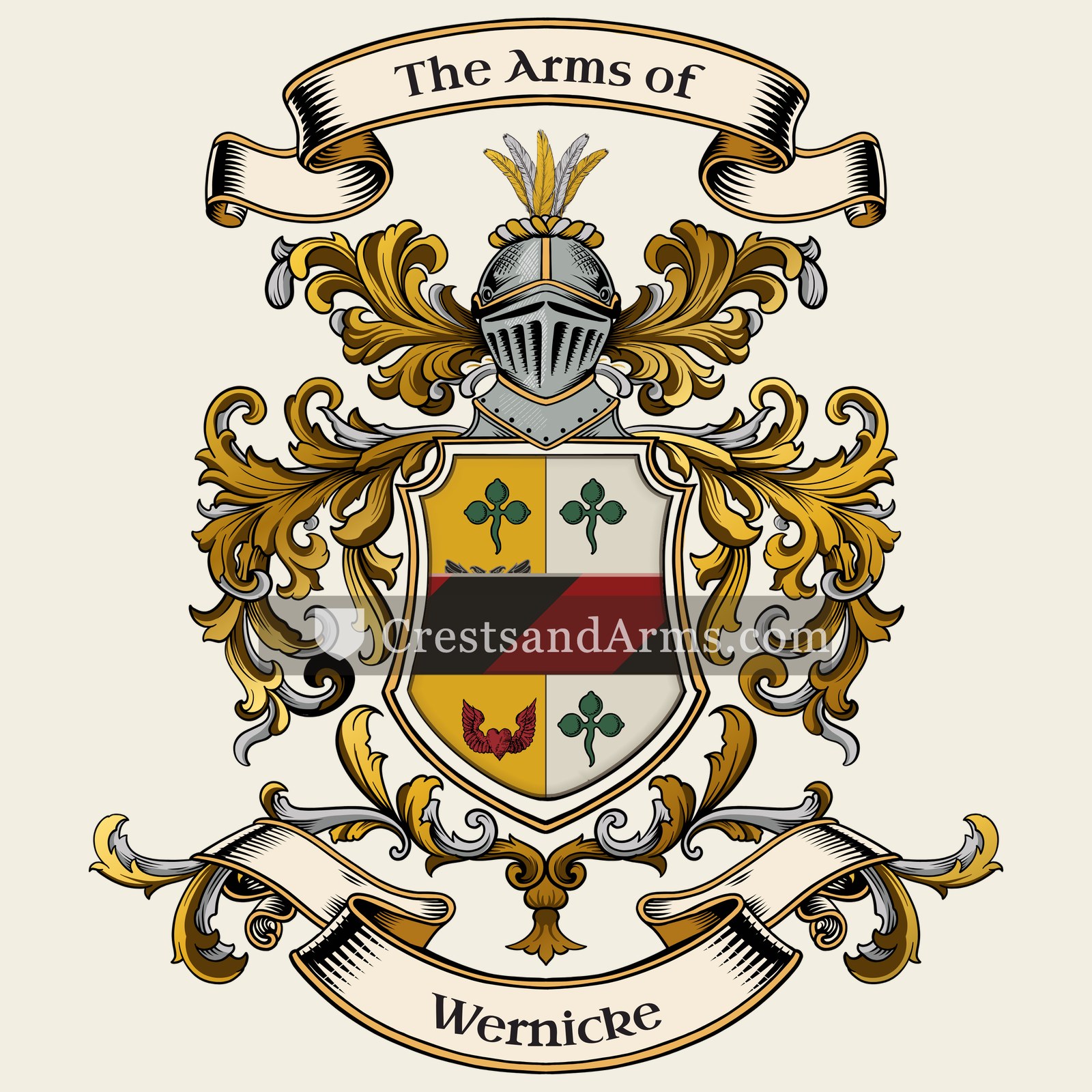 The Wernicke coat of arms, drawn from the recorded blazon