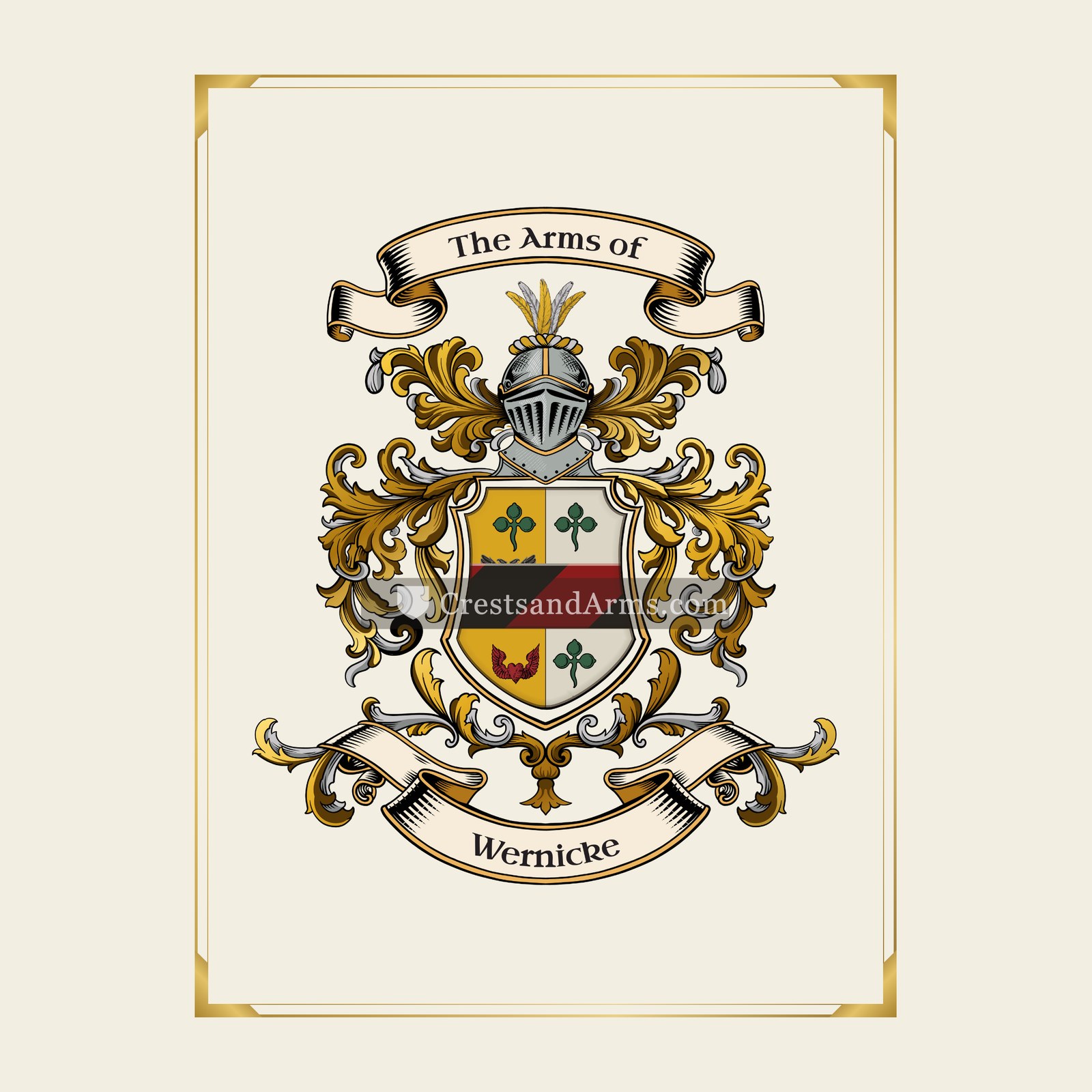 With gold border