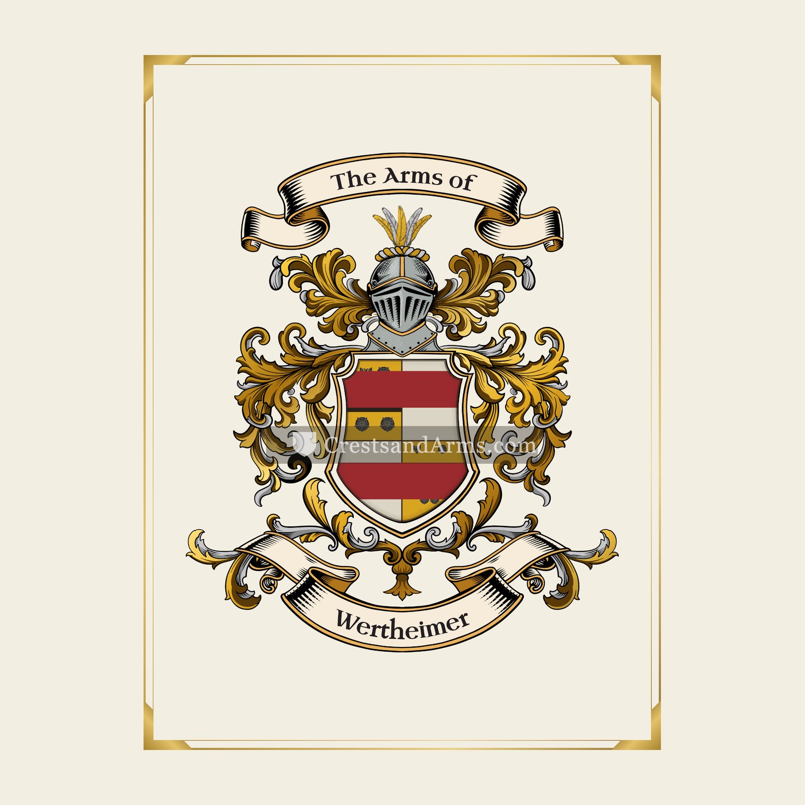With gold border