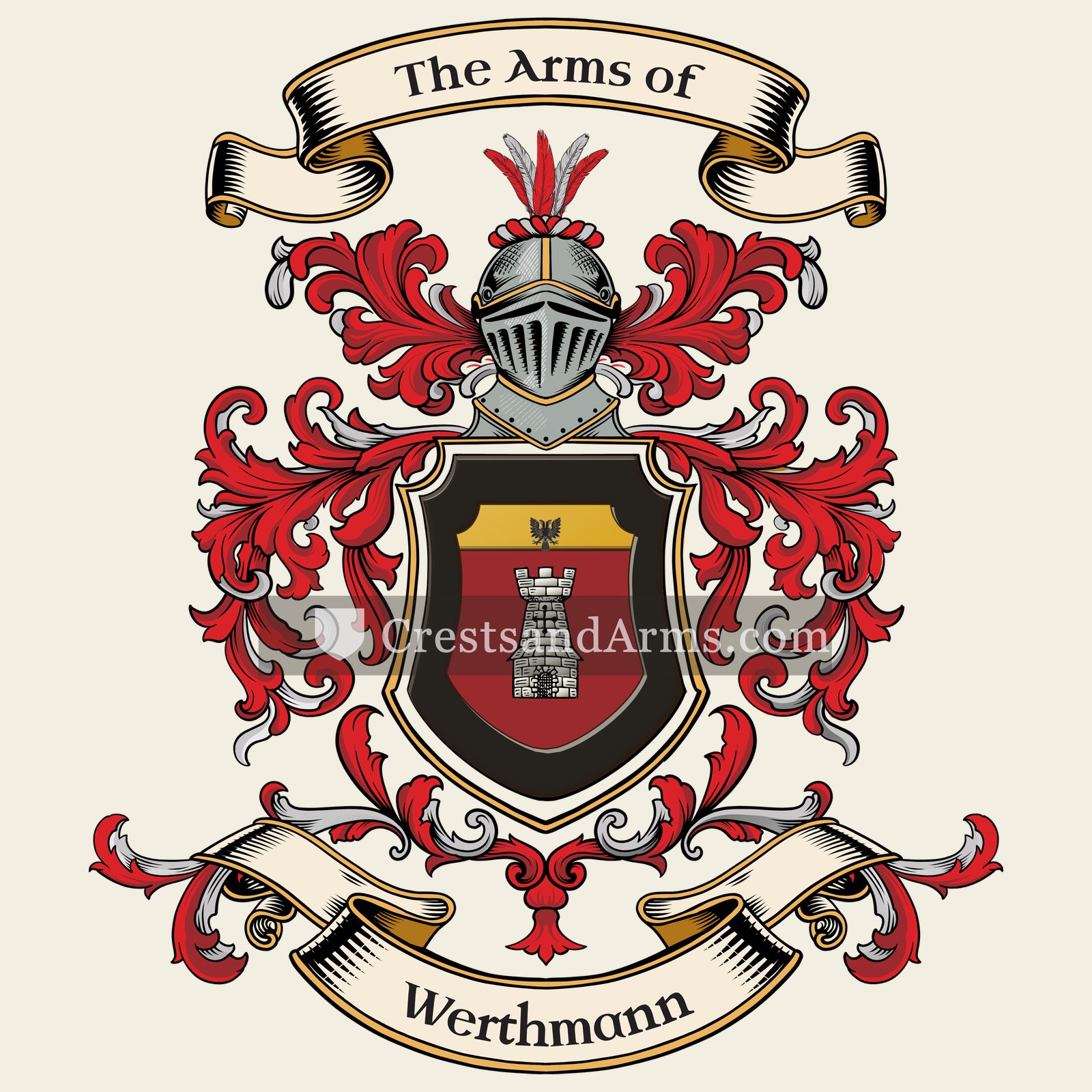The Werthmann coat of arms, drawn from the recorded blazon