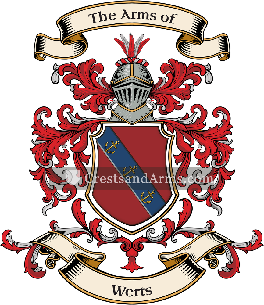 The Werts coat of arms, drawn from the recorded blazon