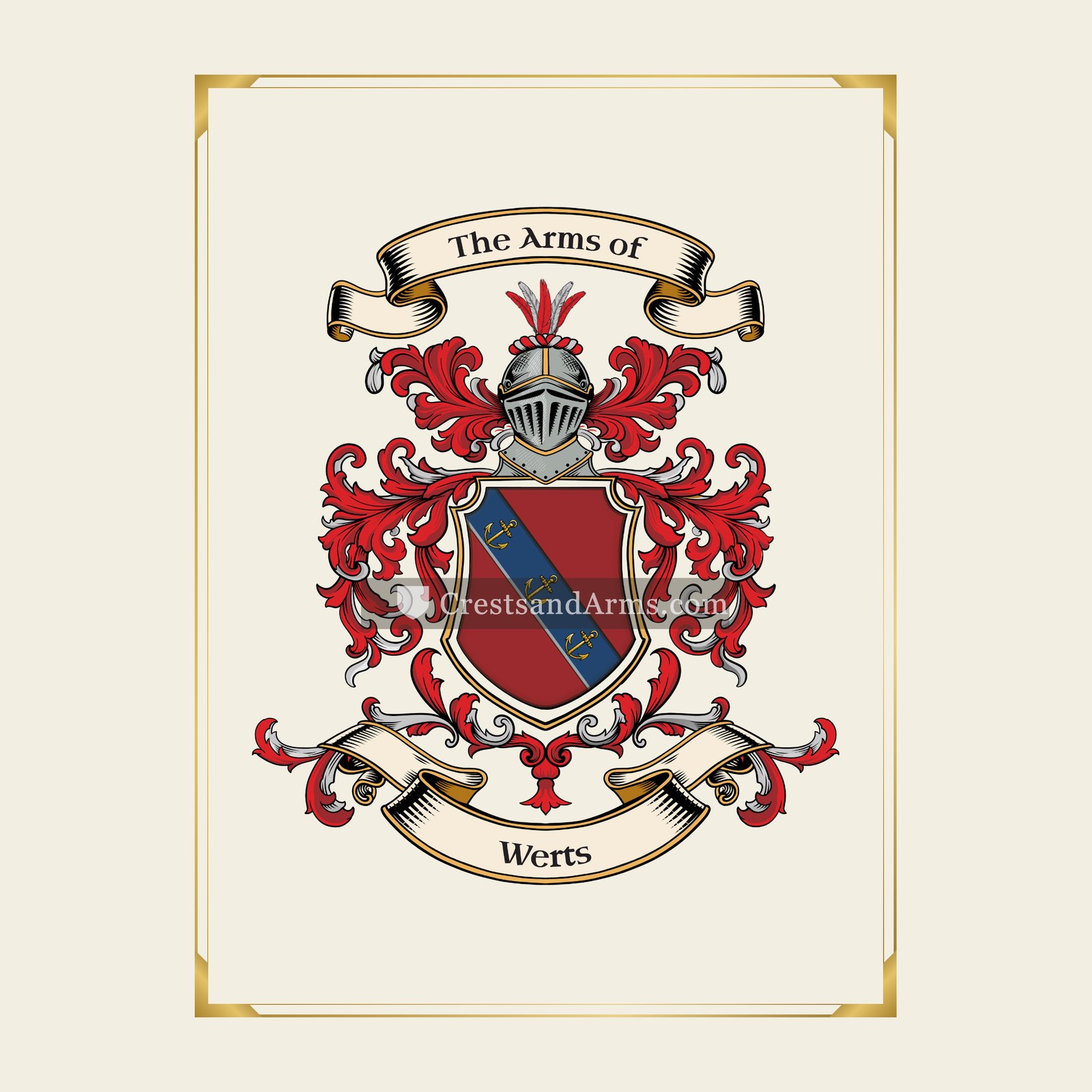 With gold border