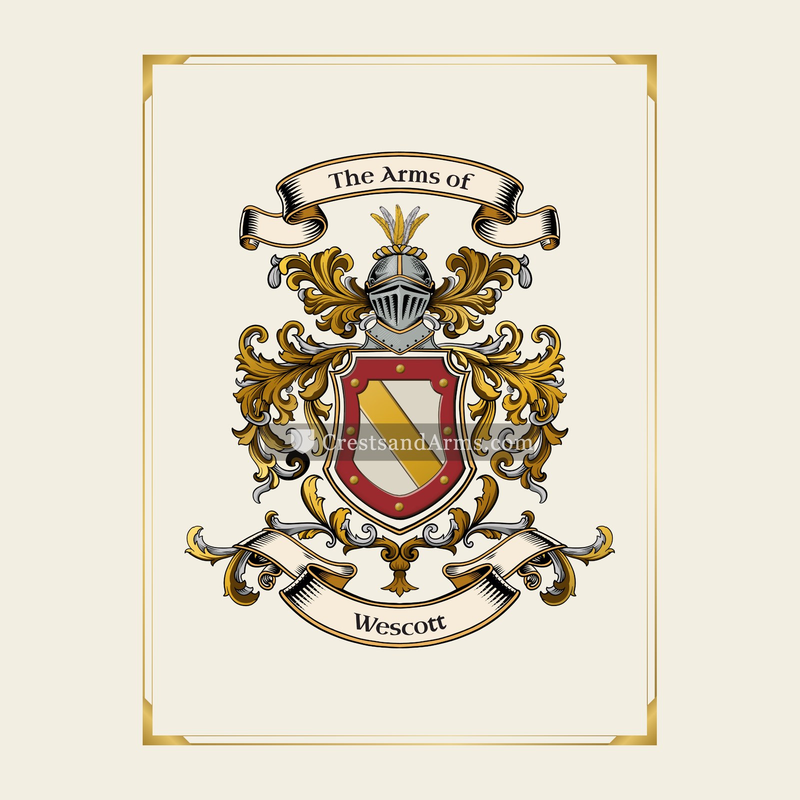 With gold border