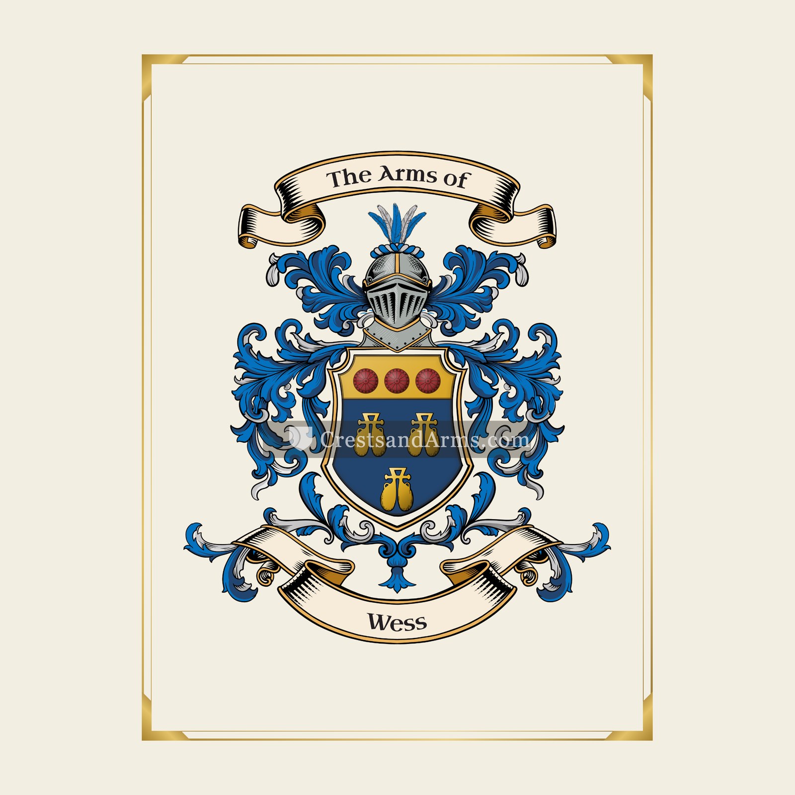With gold border