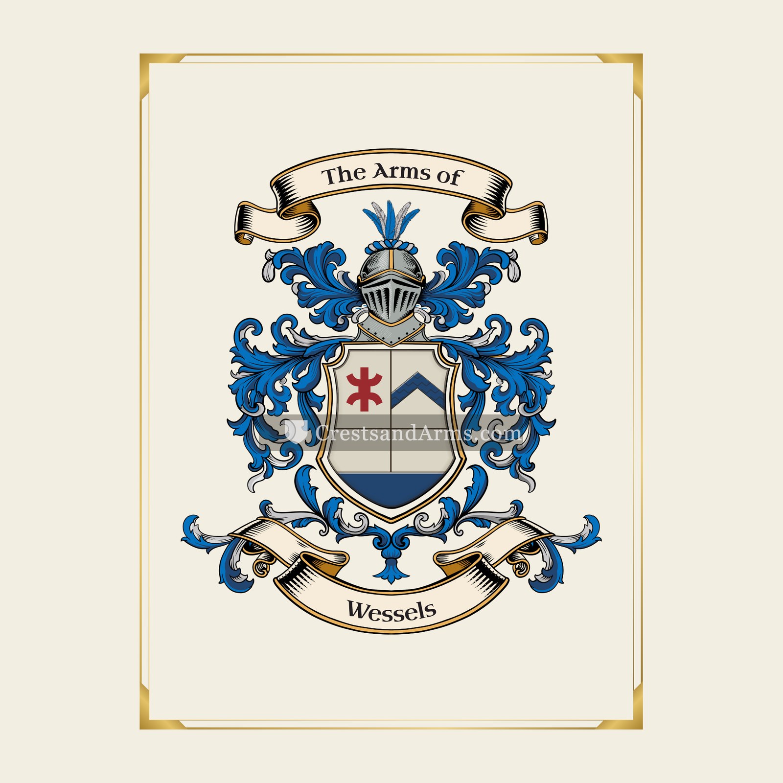 With gold border