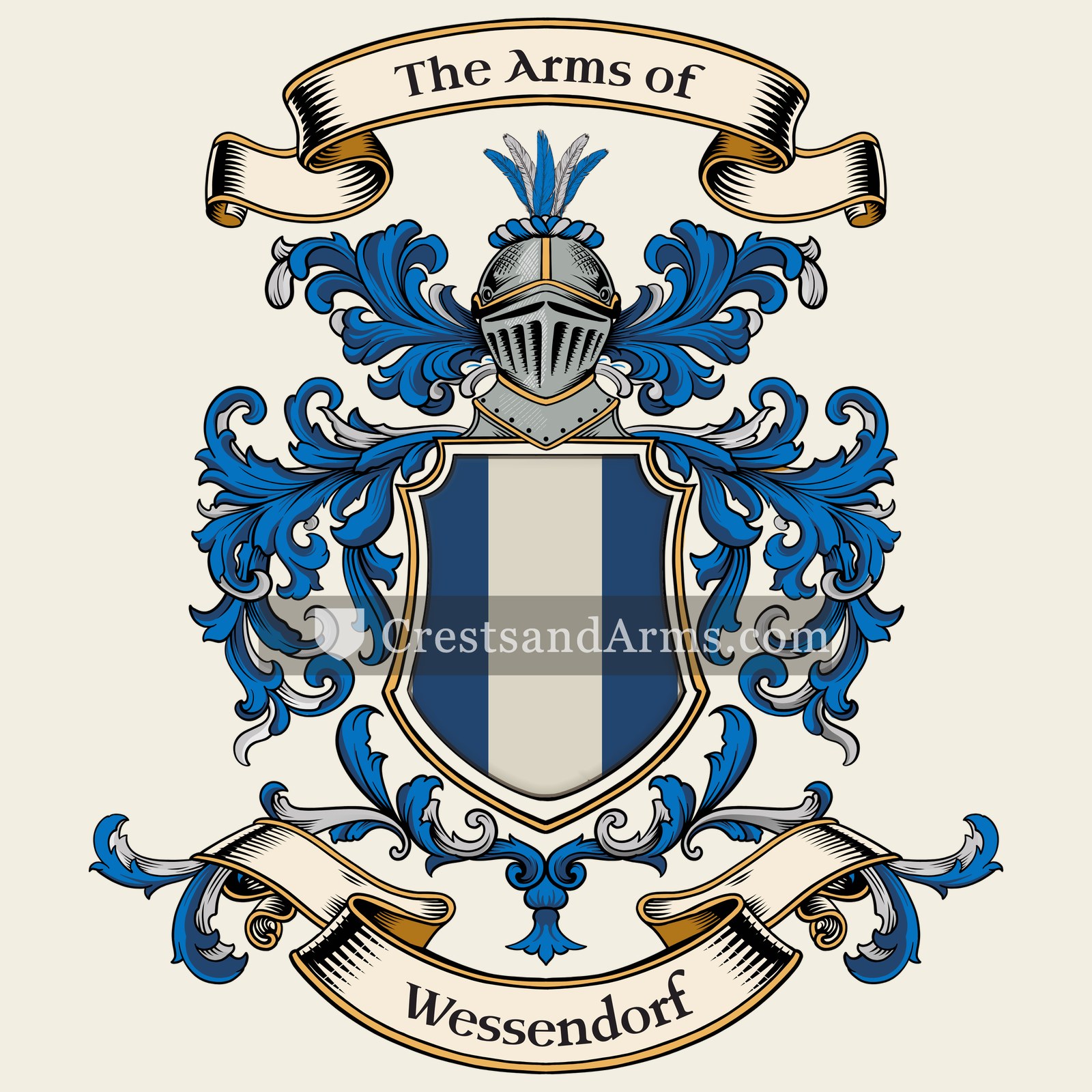 The Wessendorf coat of arms, drawn from the recorded blazon