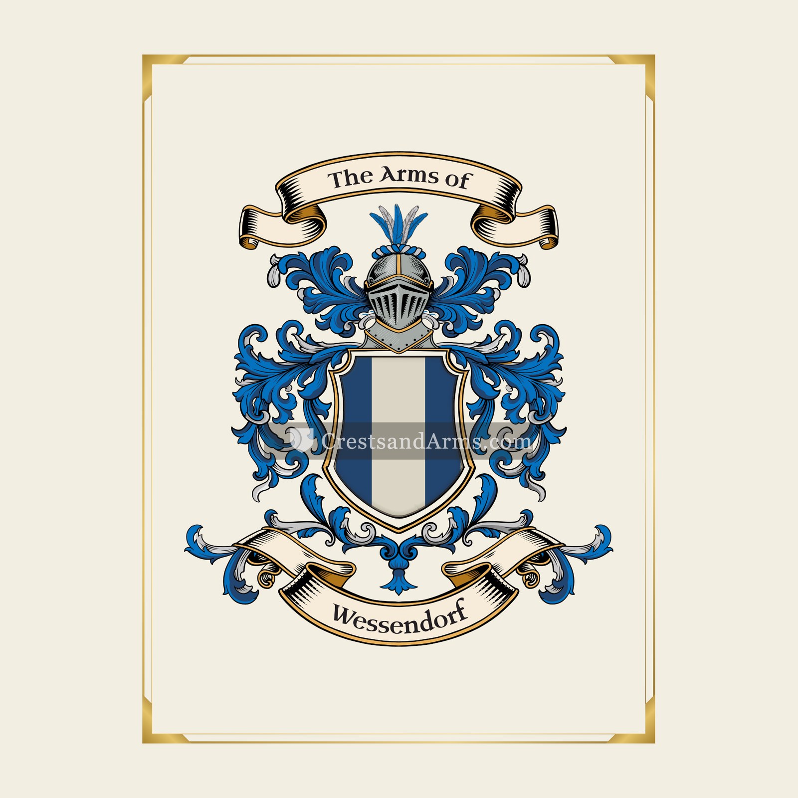 With gold border