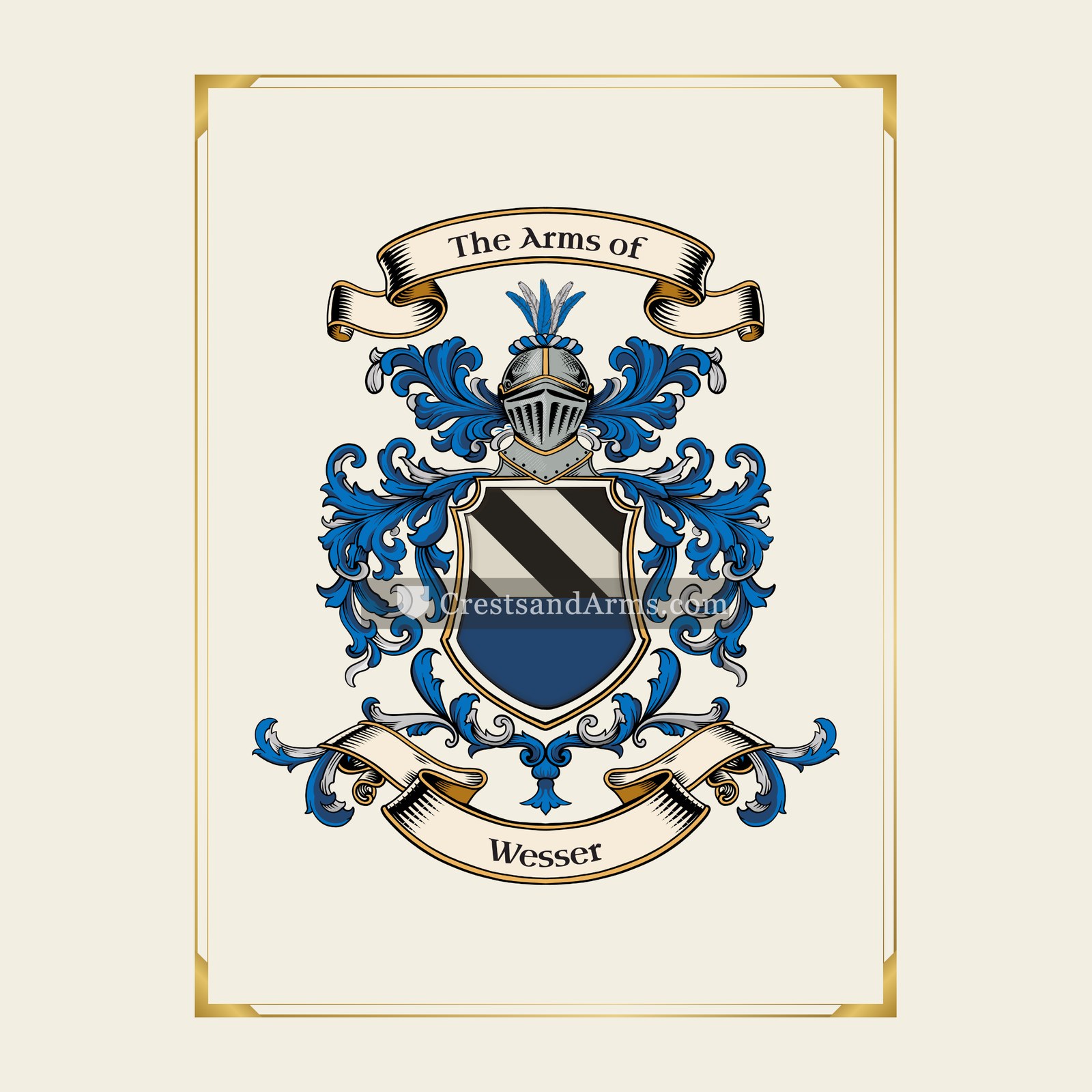With gold border
