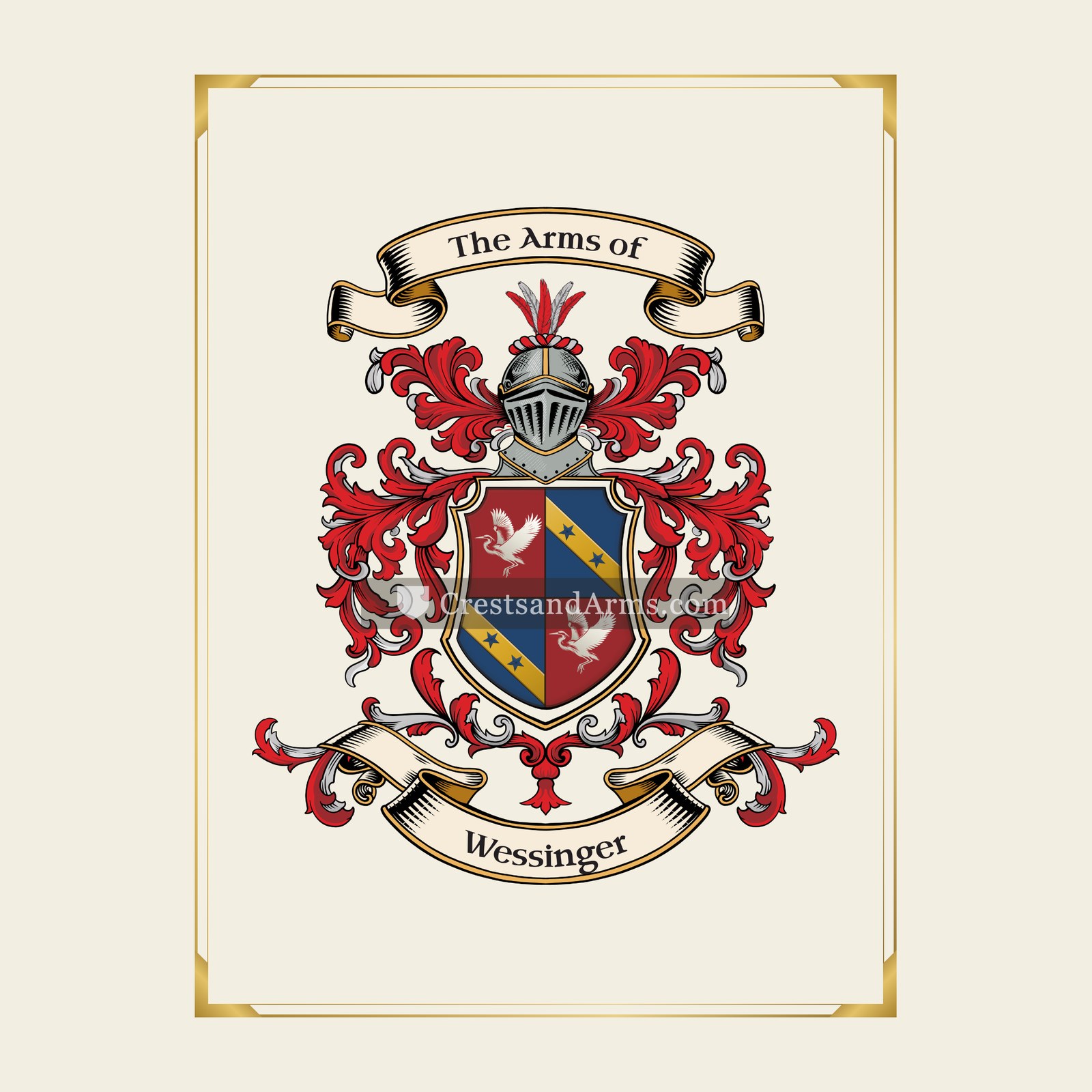 With gold border