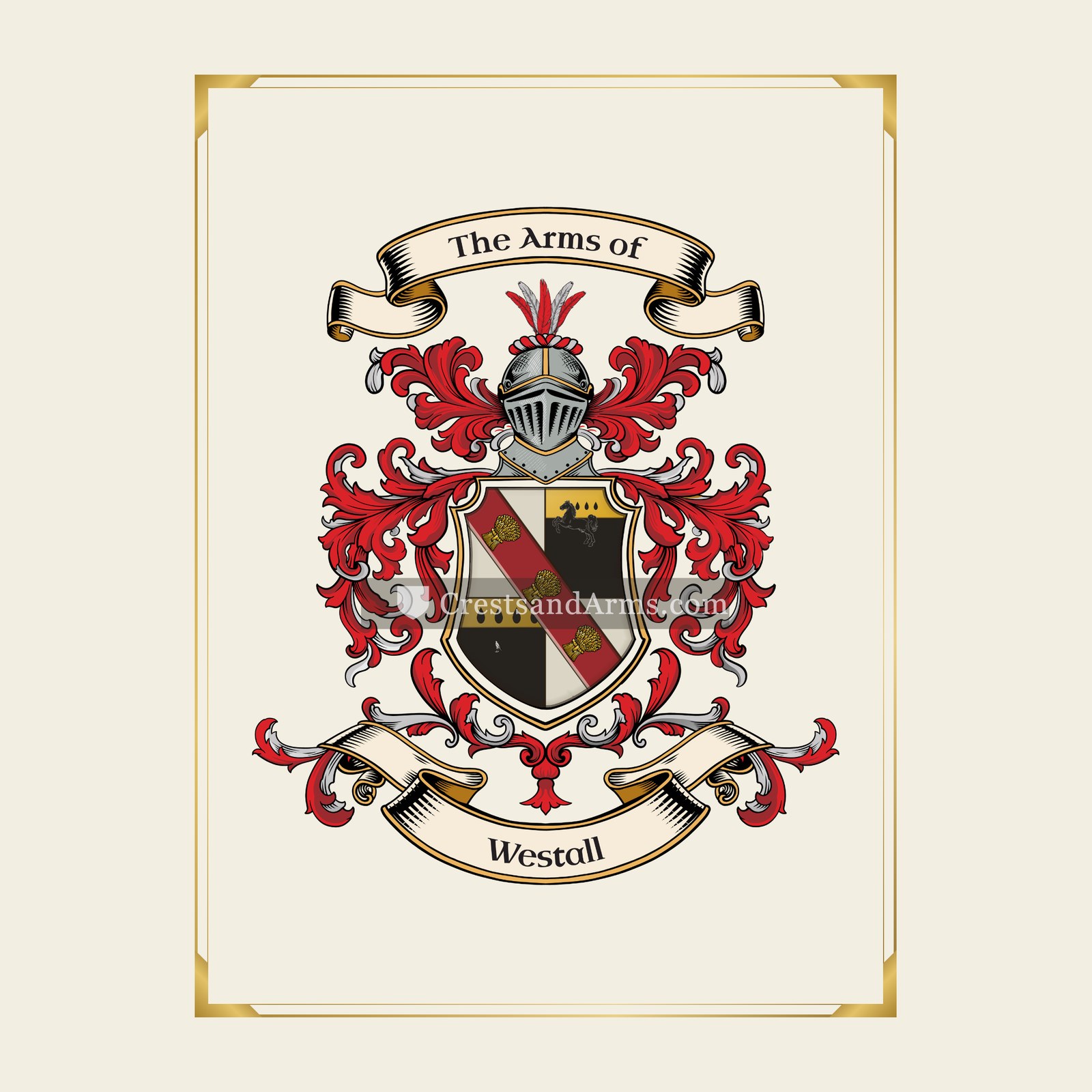With gold border