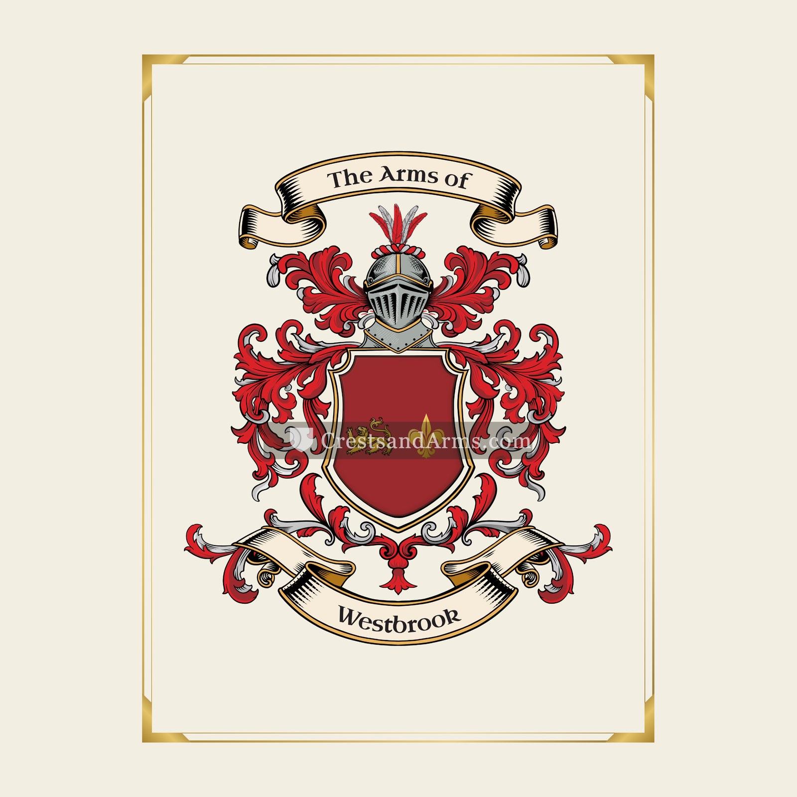 With gold border