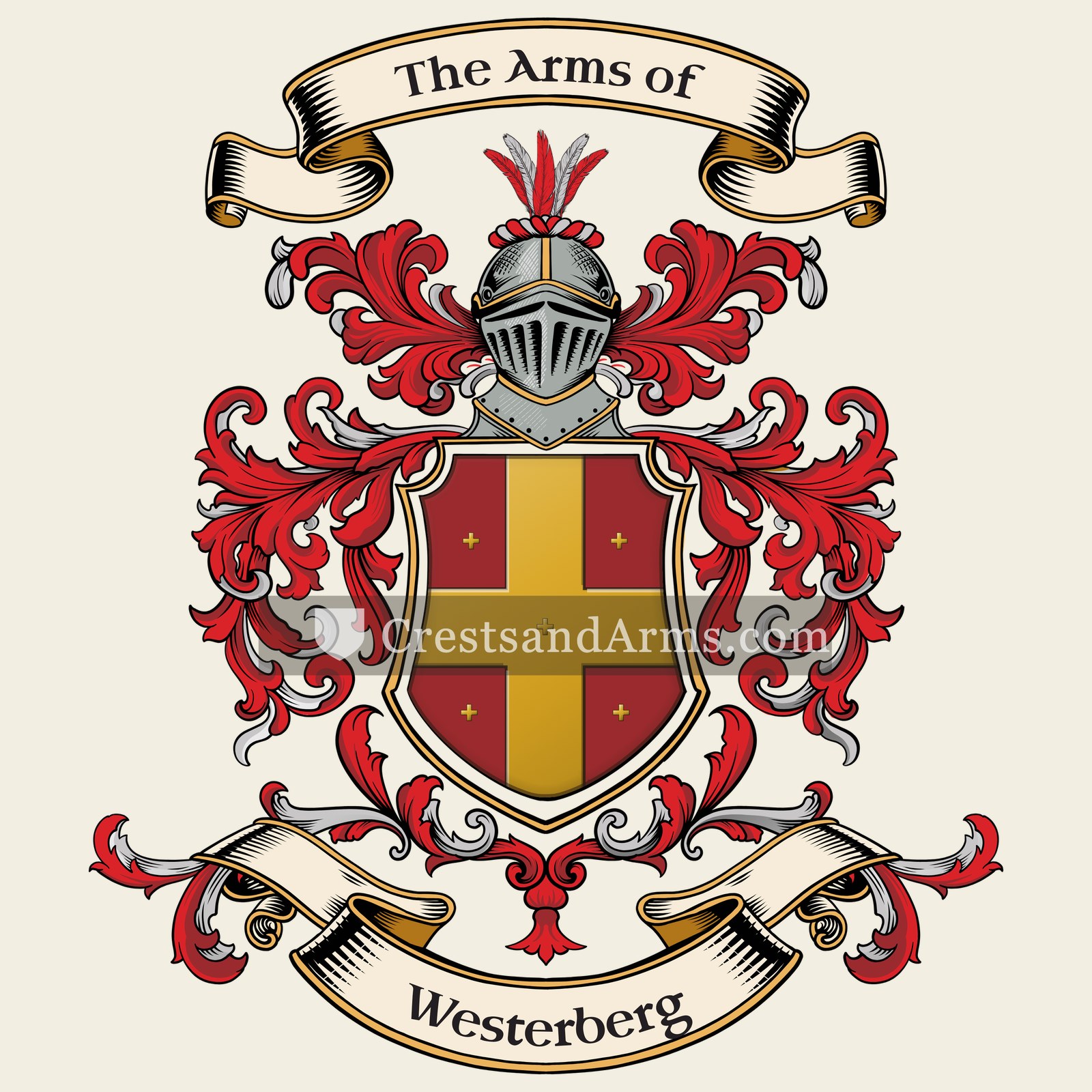 The Westerberg coat of arms, drawn from the recorded blazon