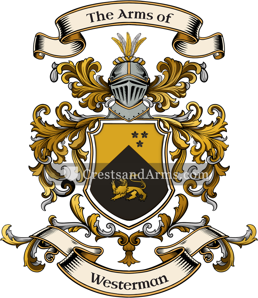 The Westerman coat of arms, drawn from the recorded blazon