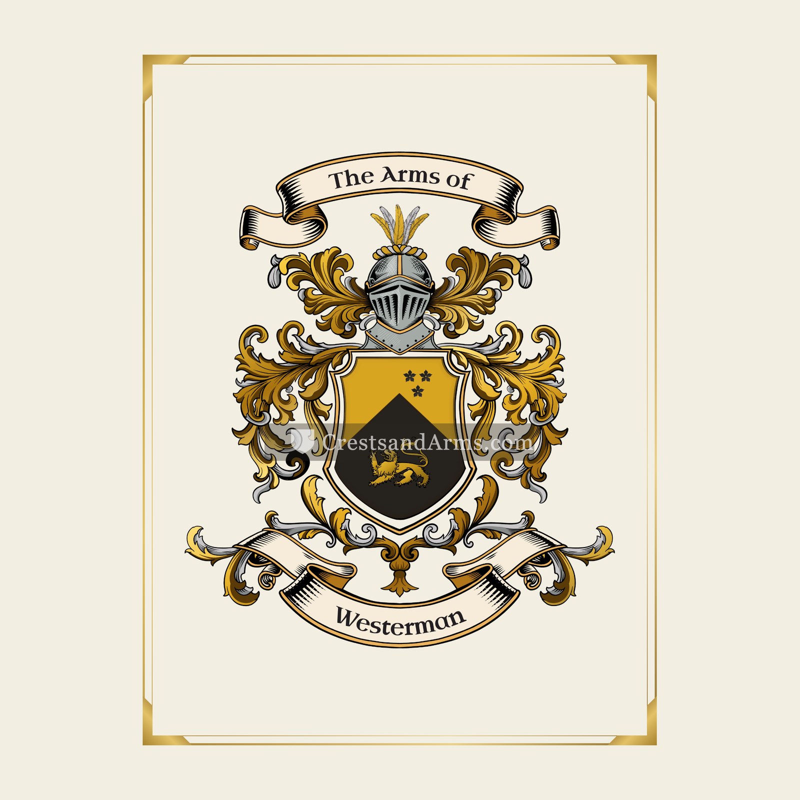 With gold border