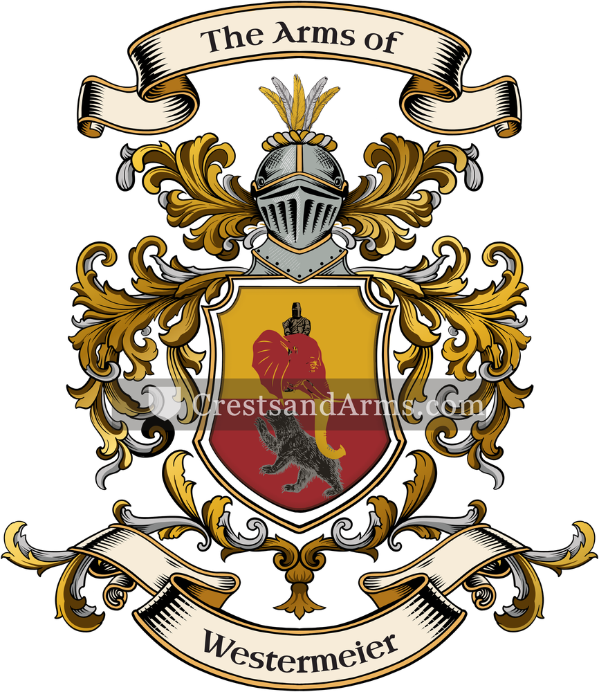 The Westermeier coat of arms, drawn from the recorded blazon