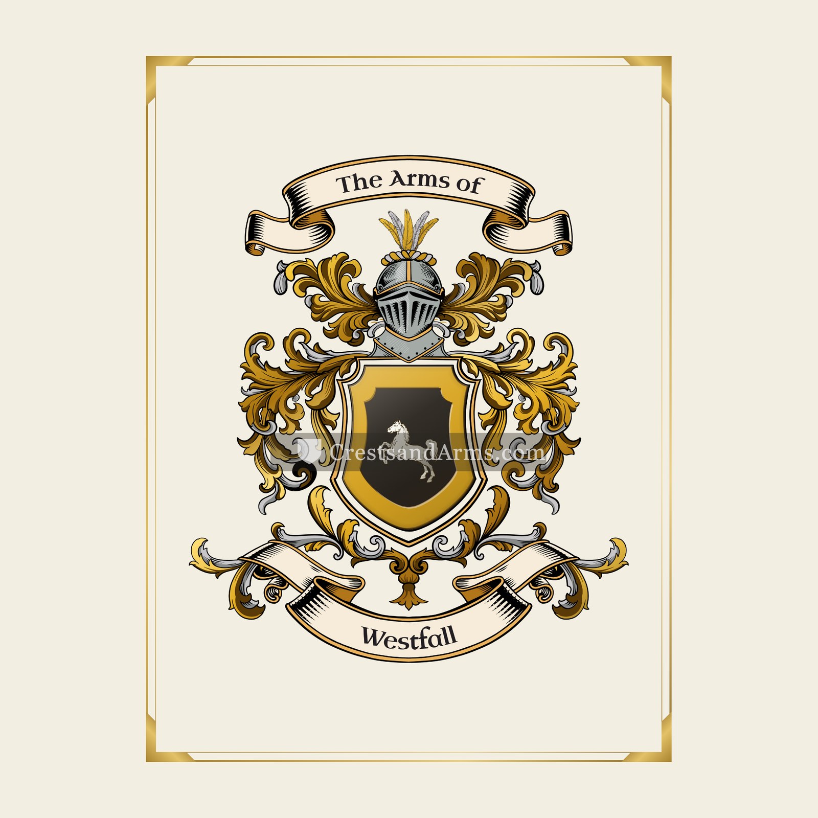 With gold border