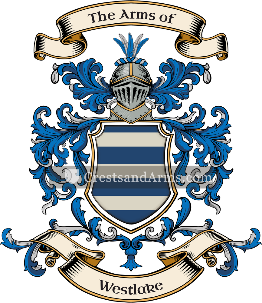 The Westlake coat of arms, drawn from the recorded blazon