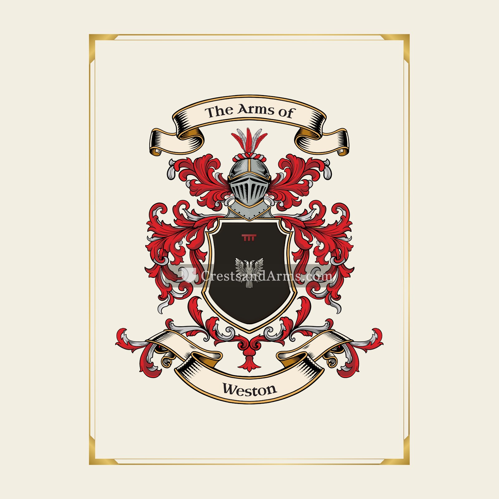 With gold border