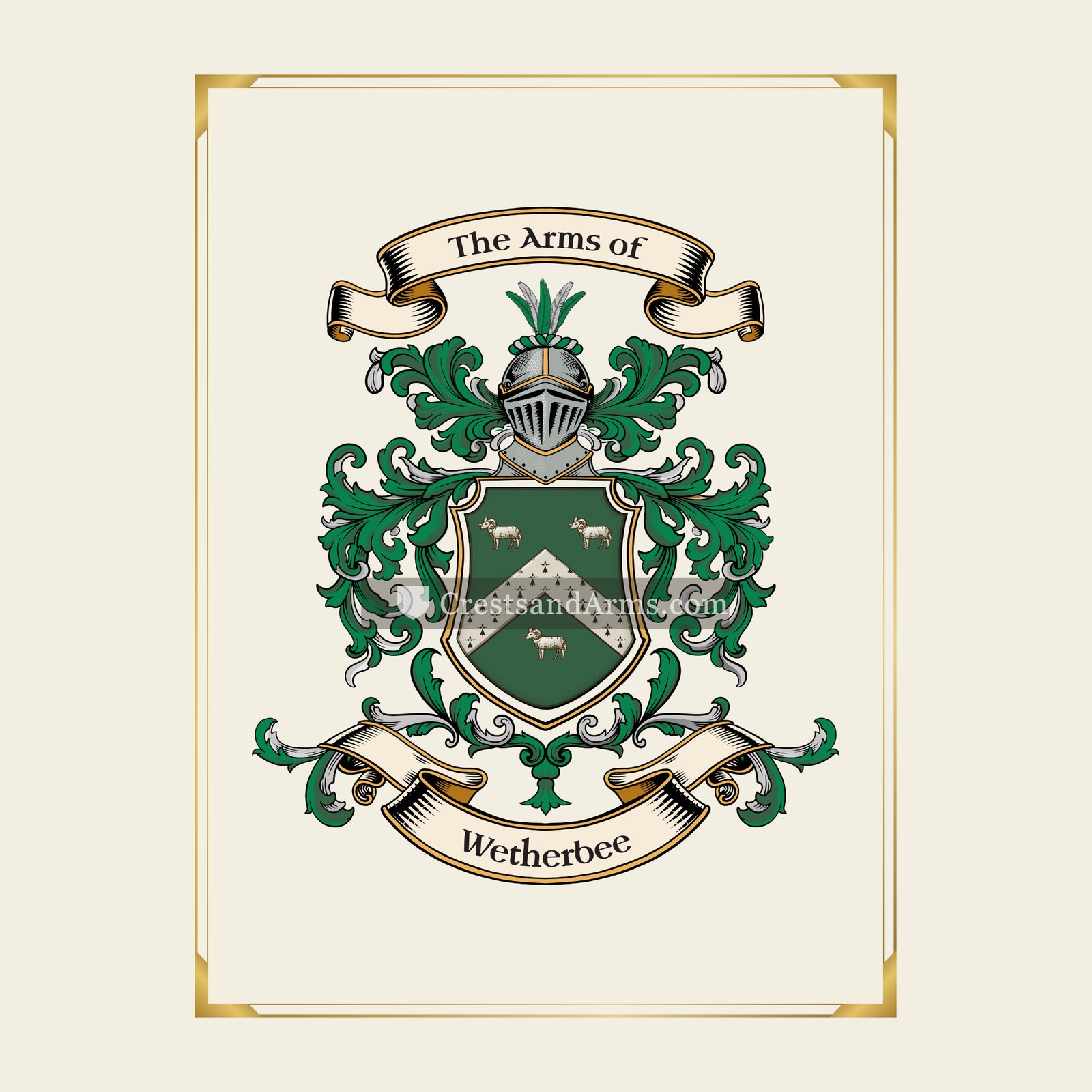With gold border
