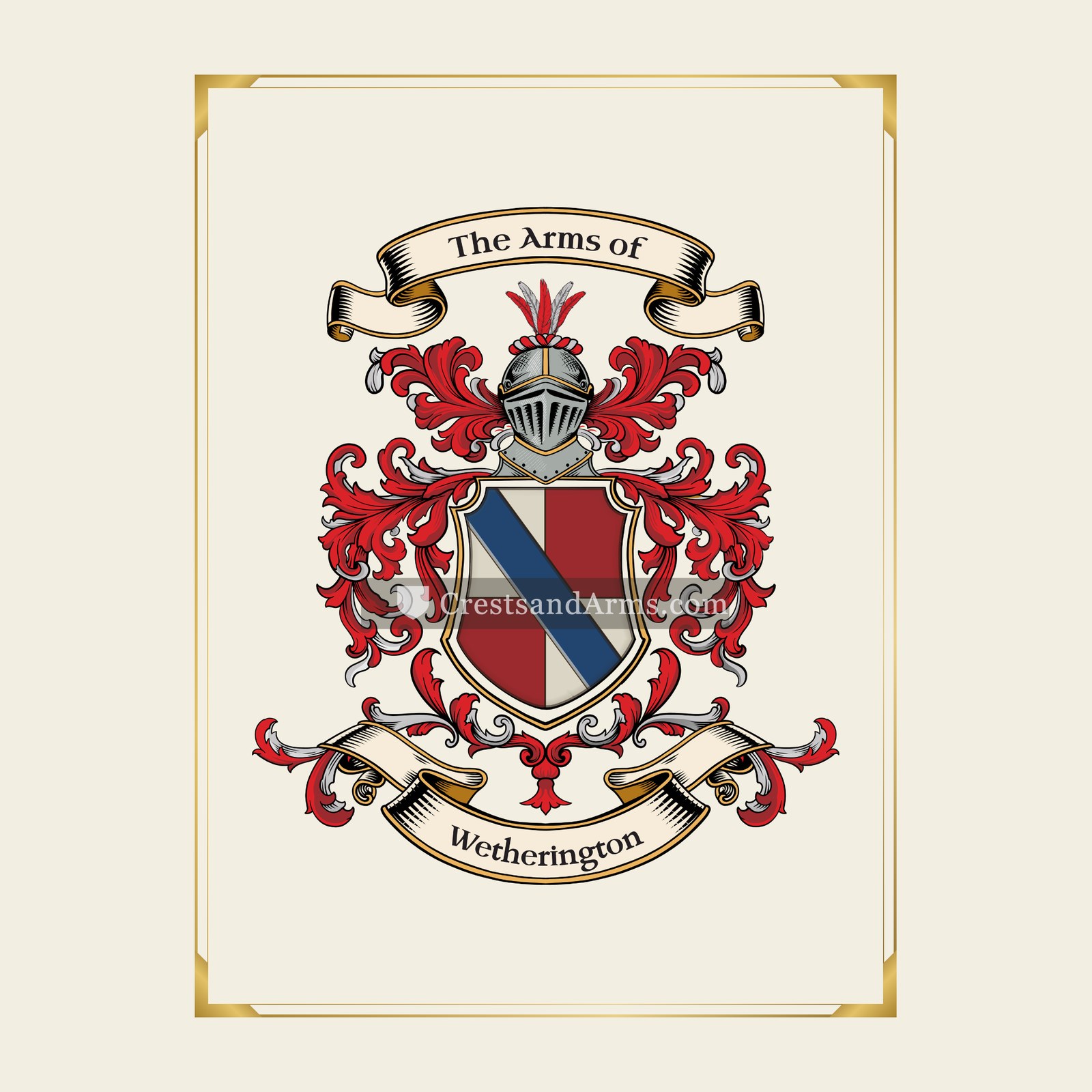 With gold border