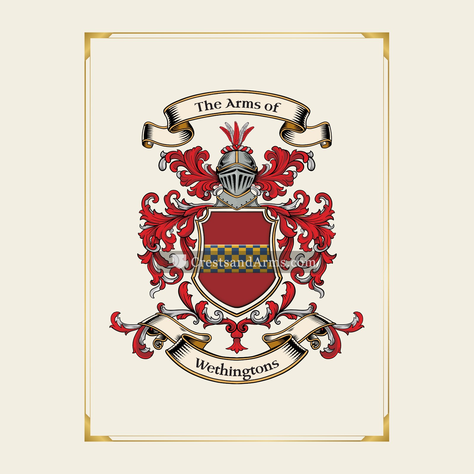 With gold border