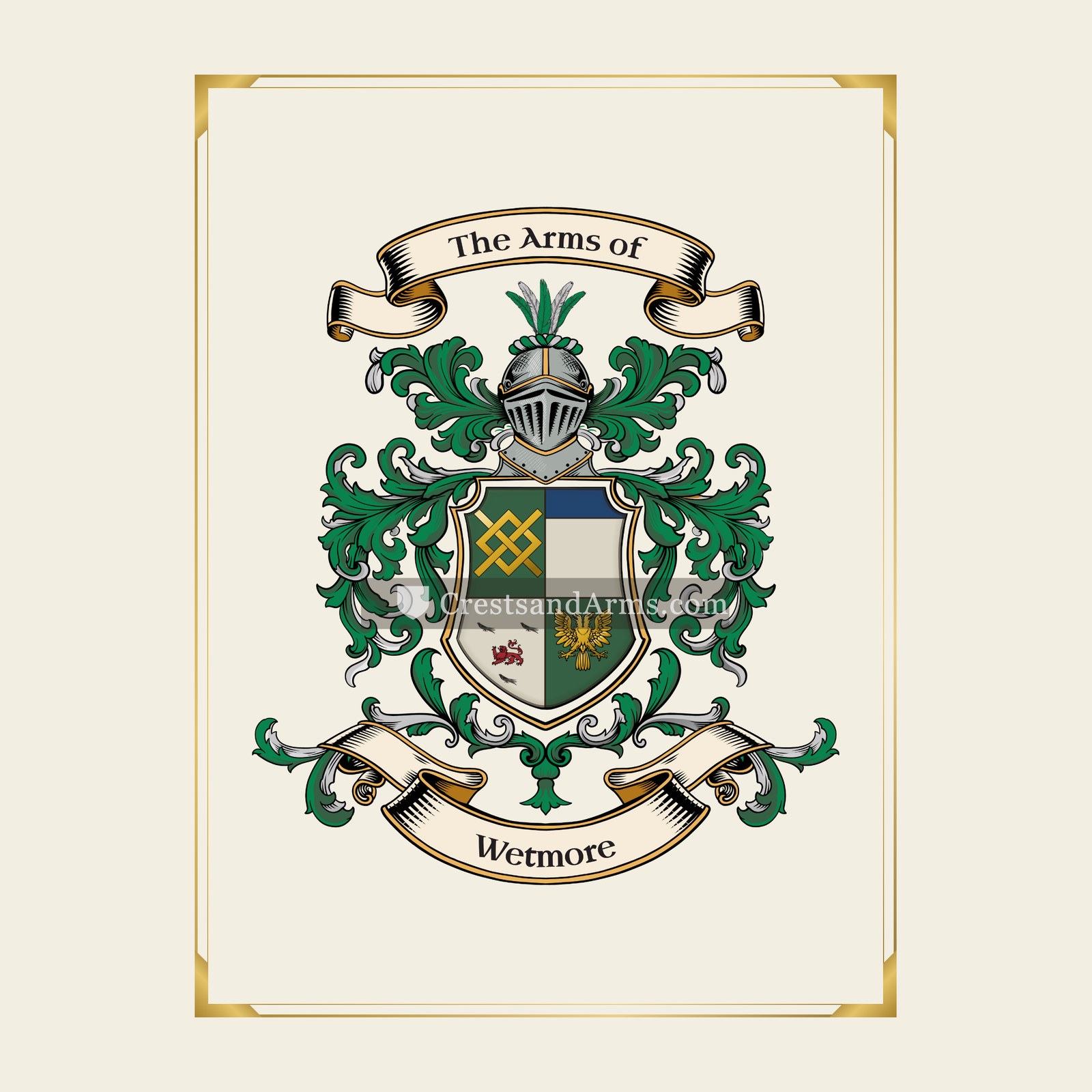 With gold border