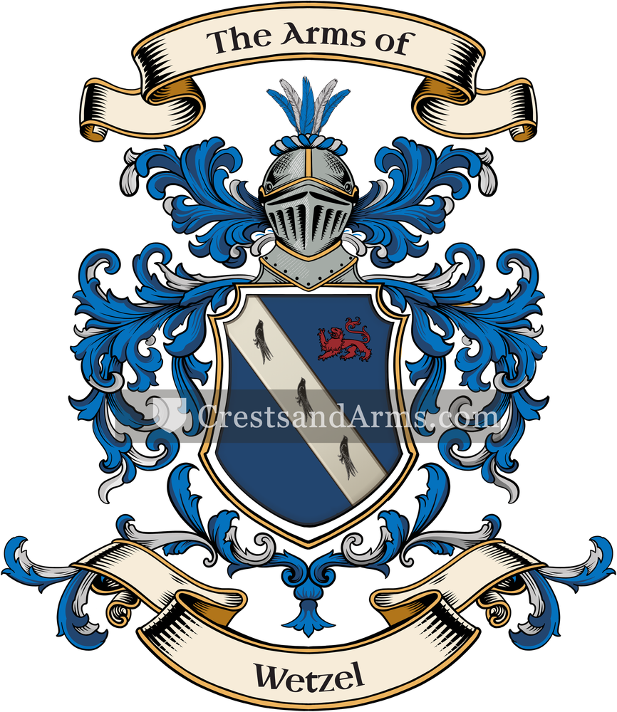 The Wetzel coat of arms, drawn from the recorded blazon