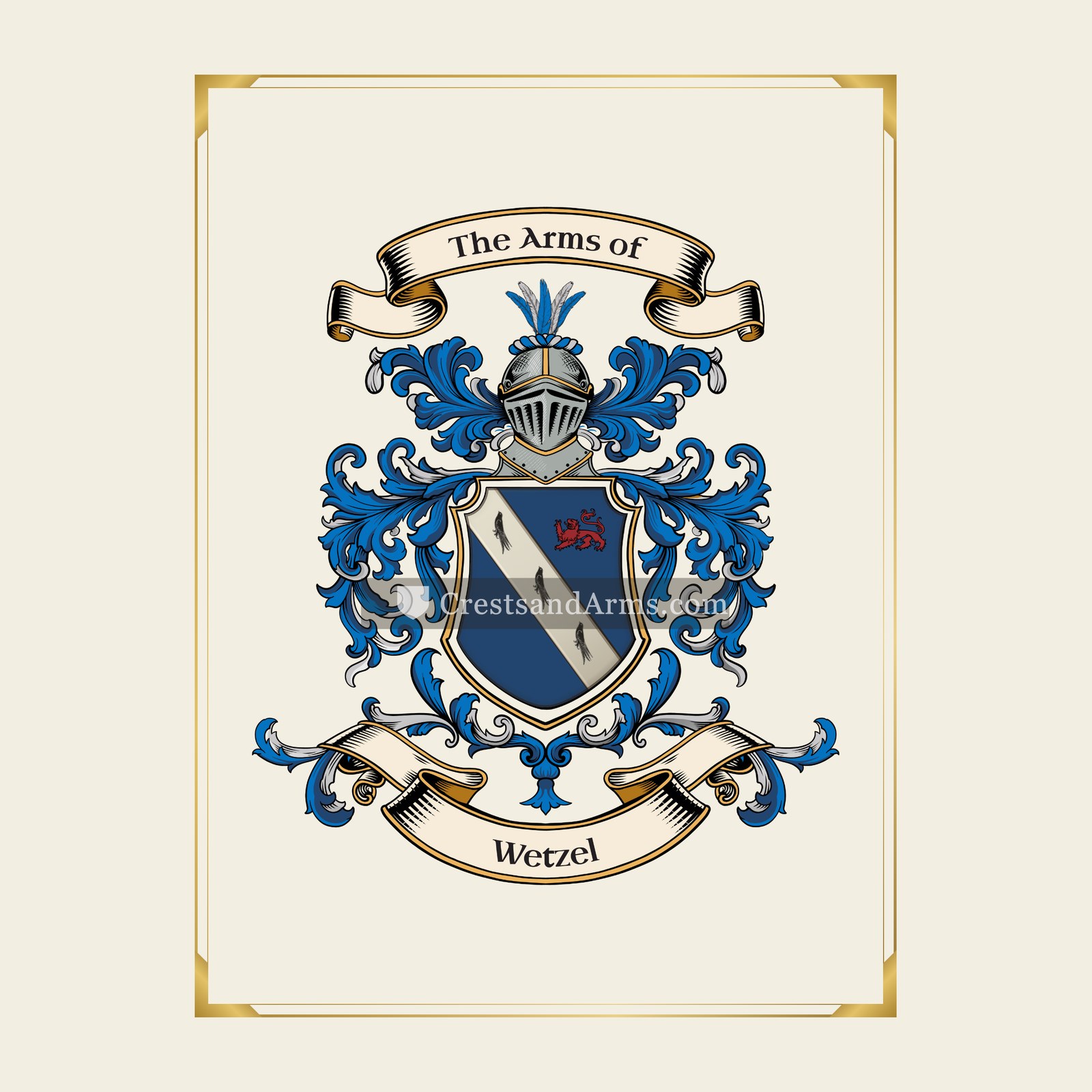 With gold border