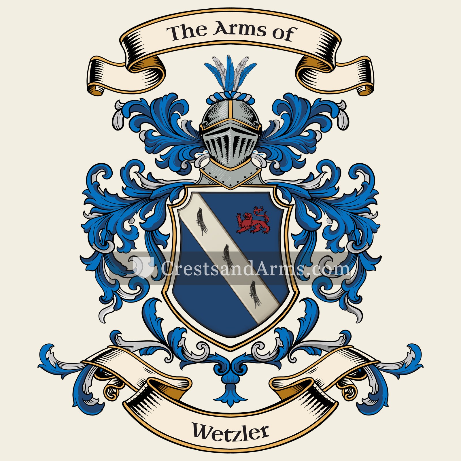 The Wetzler coat of arms, drawn from the recorded blazon
