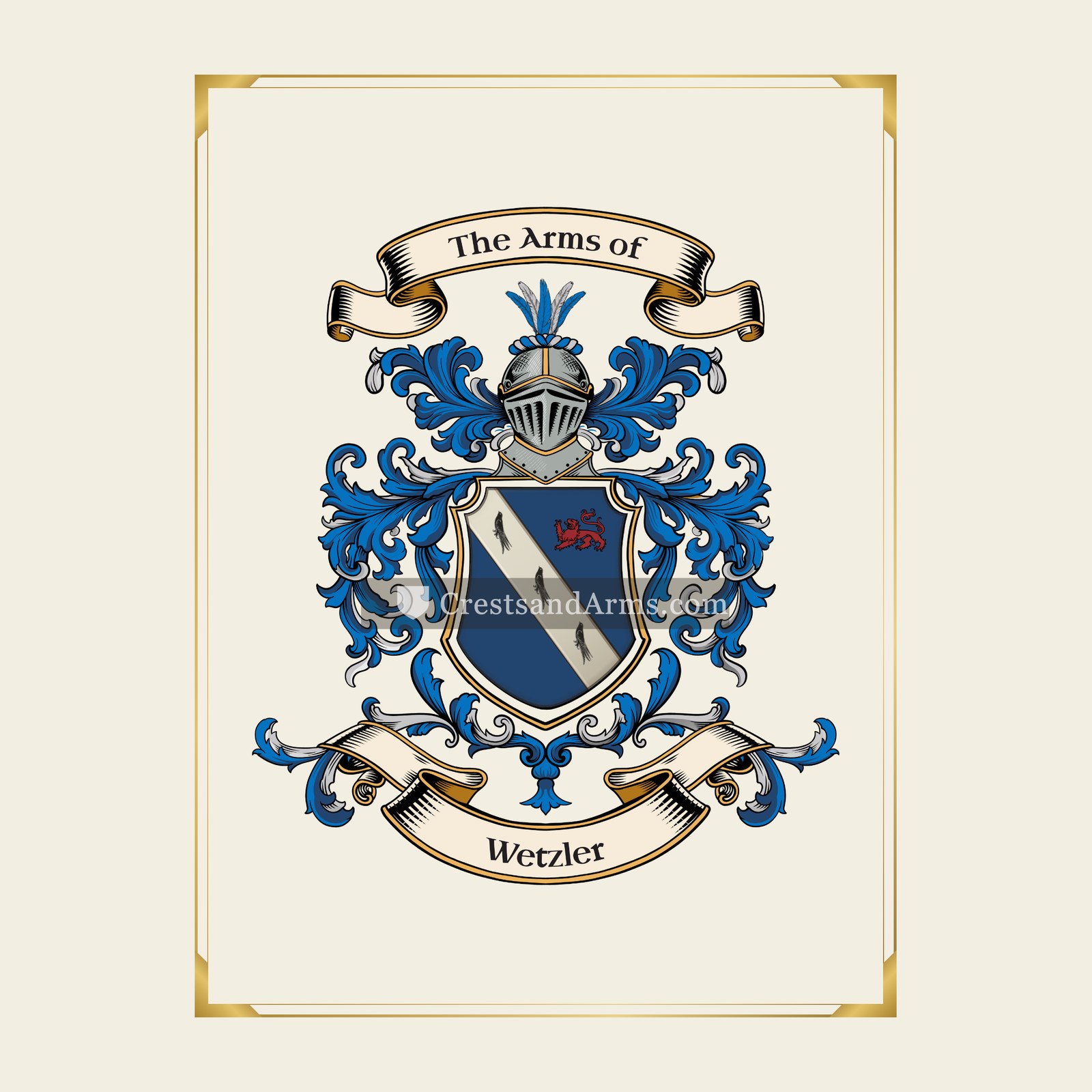 With gold border