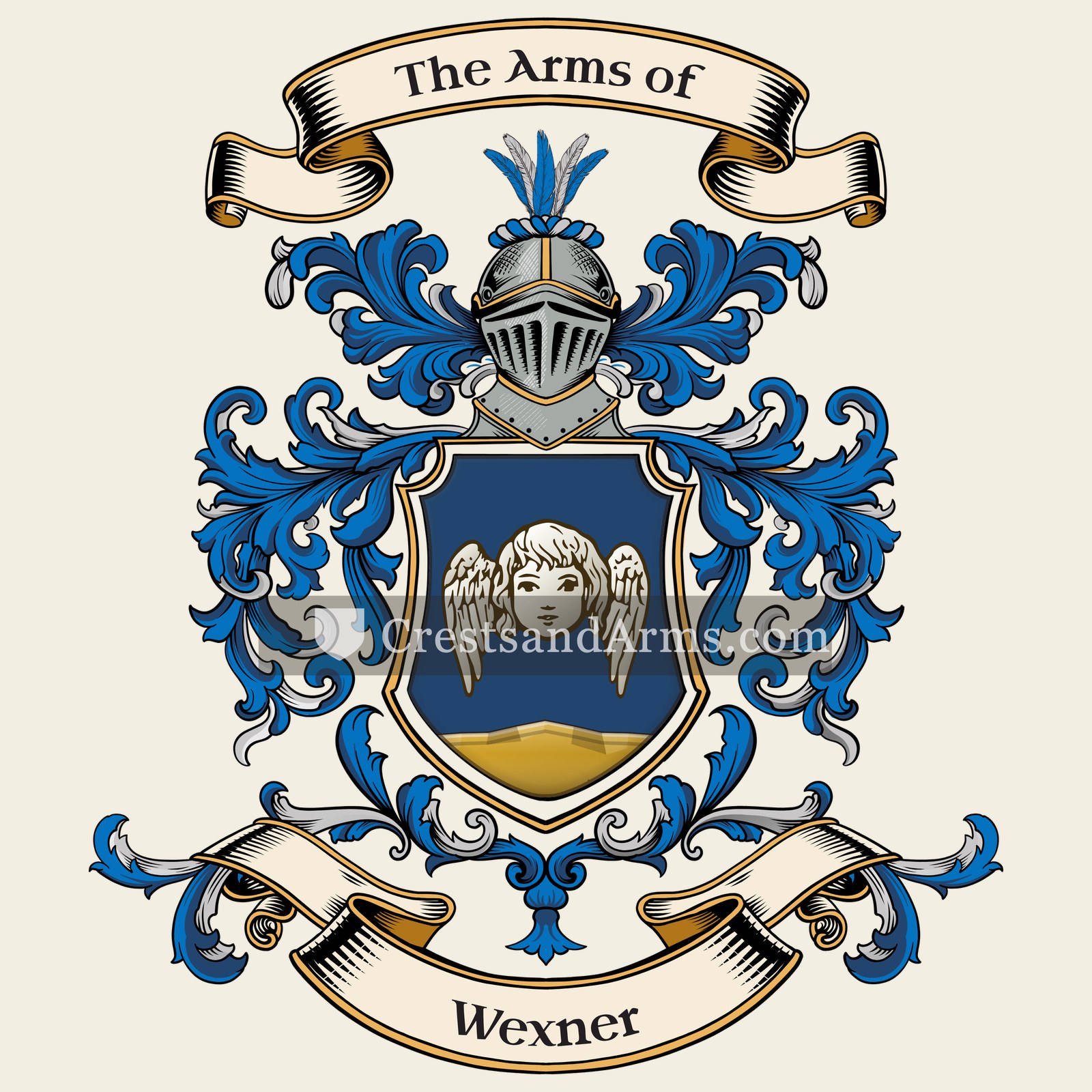 The Wexner coat of arms, drawn from the recorded blazon