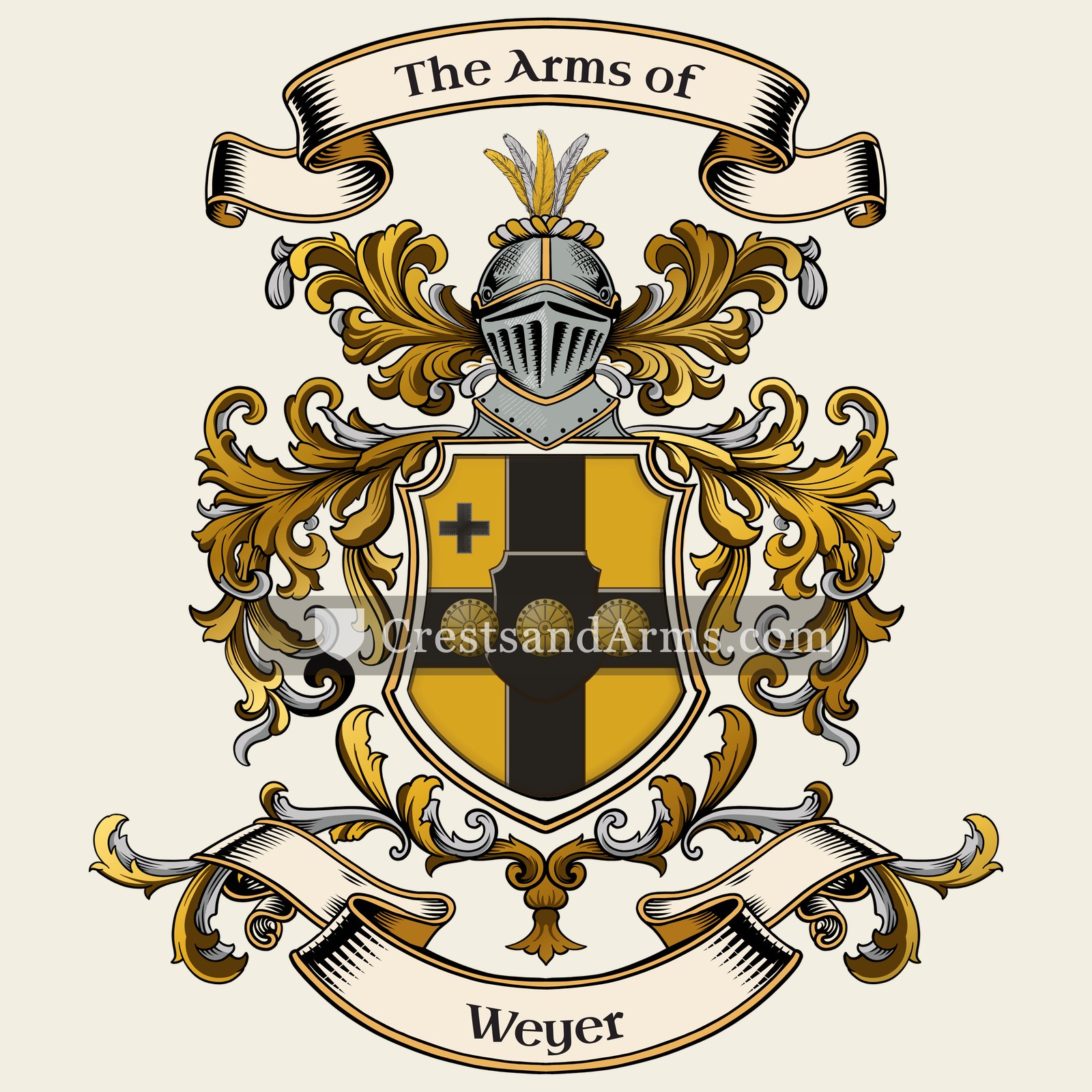 The Weyer coat of arms, drawn from the recorded blazon