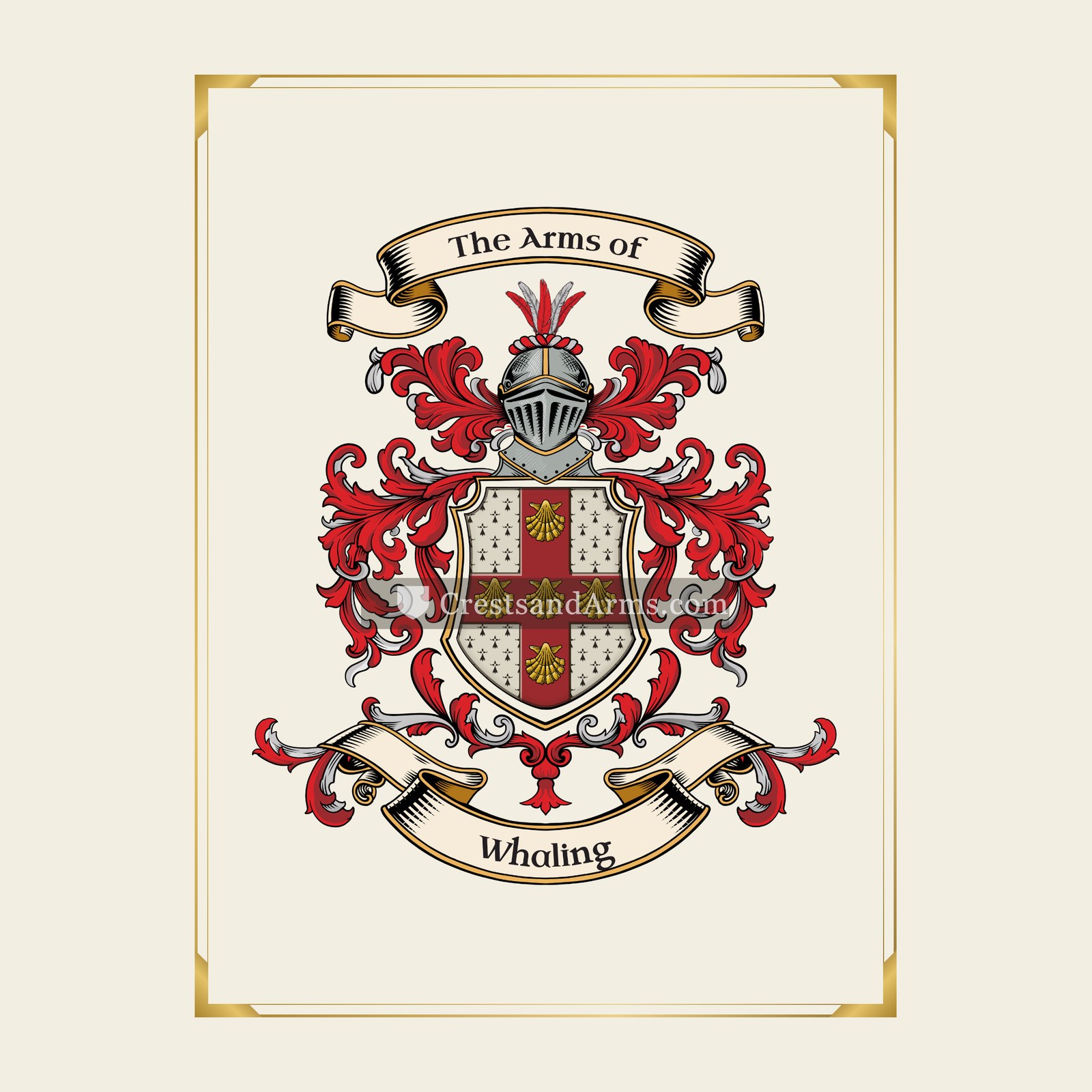 With gold border