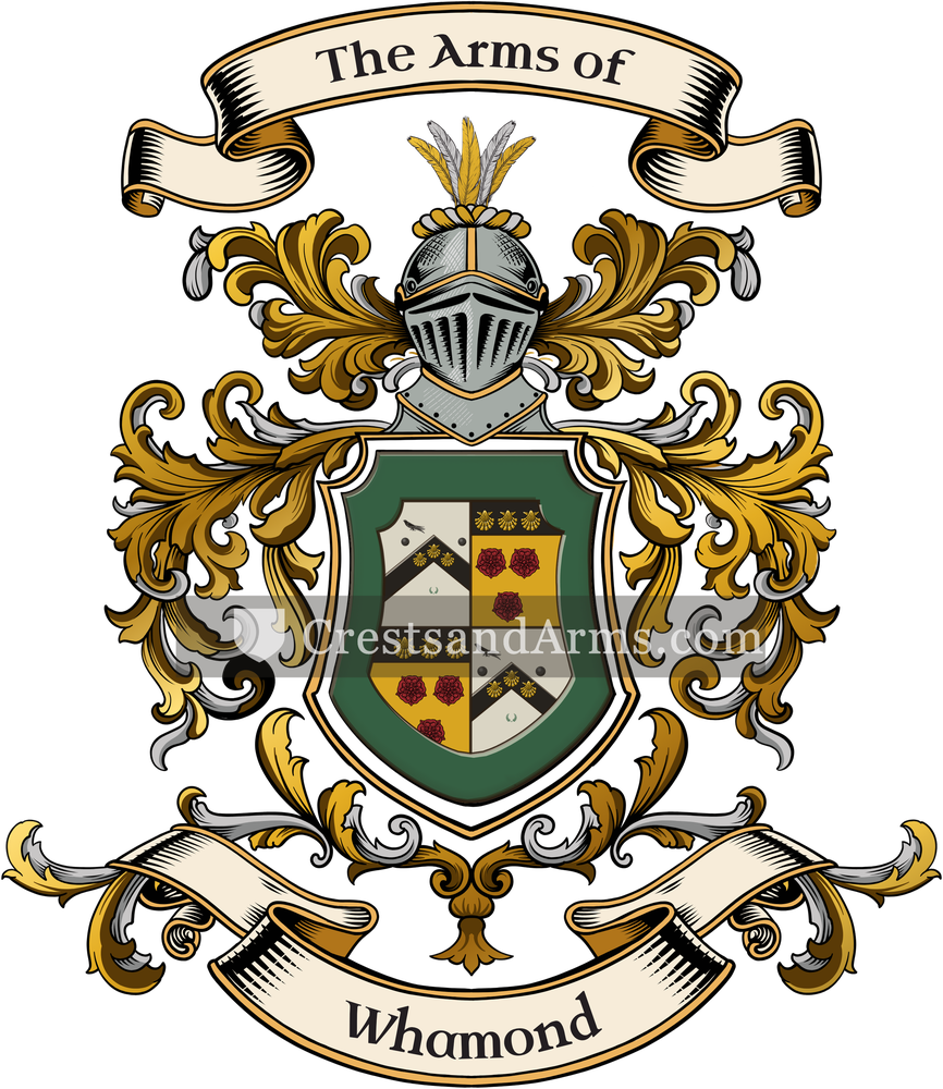 The Whamond coat of arms, drawn from the recorded blazon