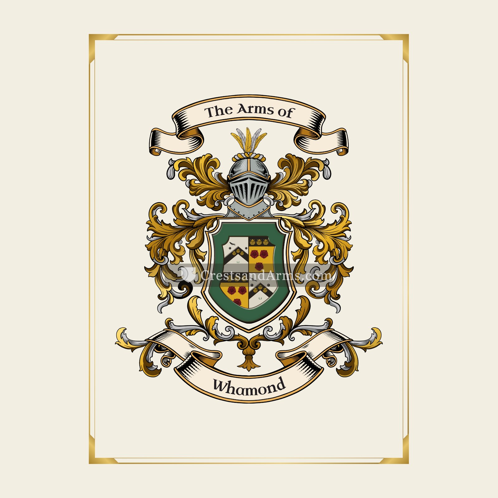 With gold border