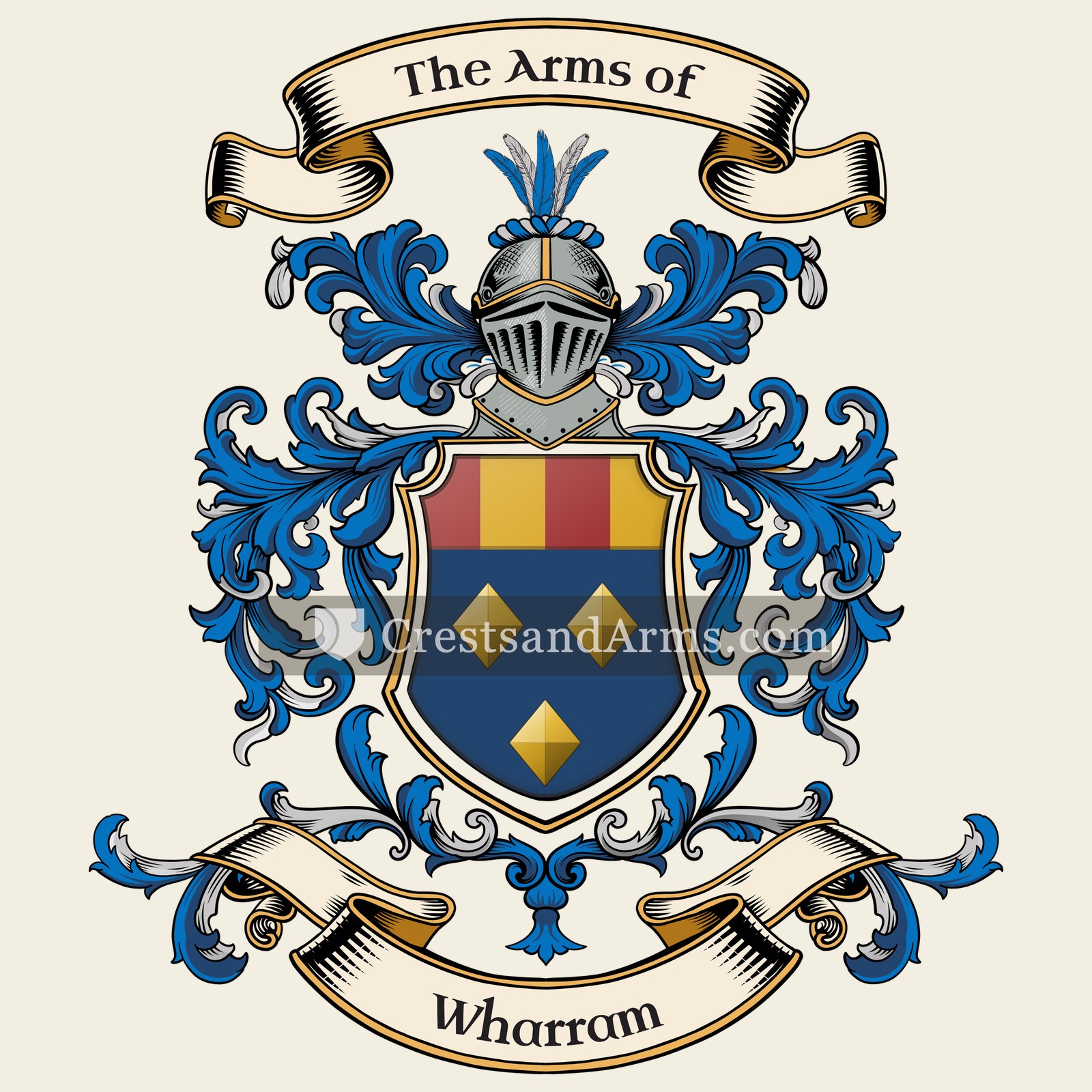 The Wharram coat of arms, drawn from the recorded blazon