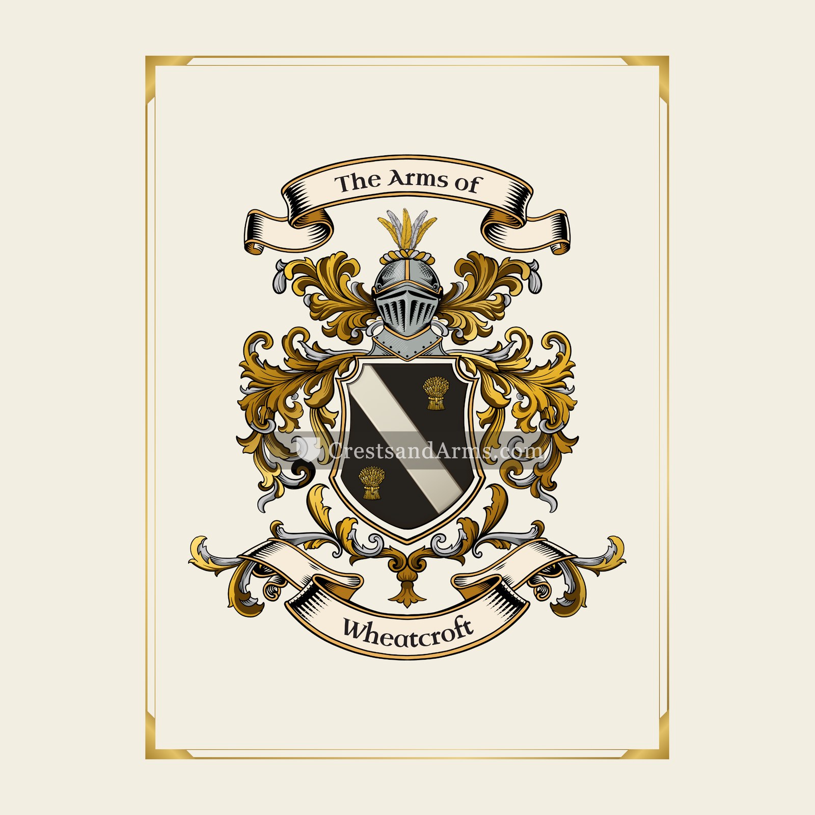 With gold border