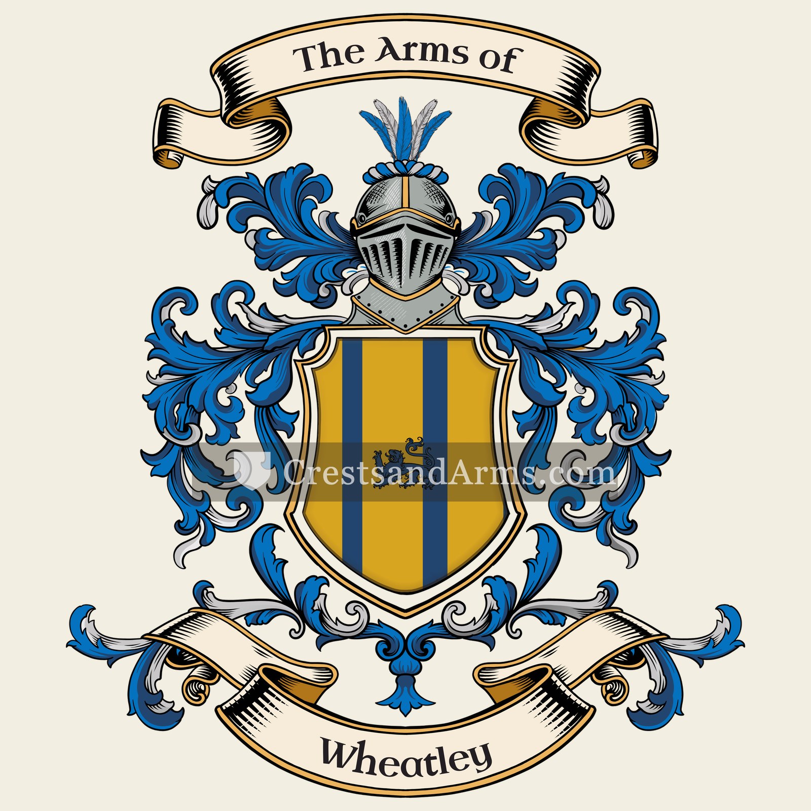 The Wheatley coat of arms, drawn from the recorded blazon