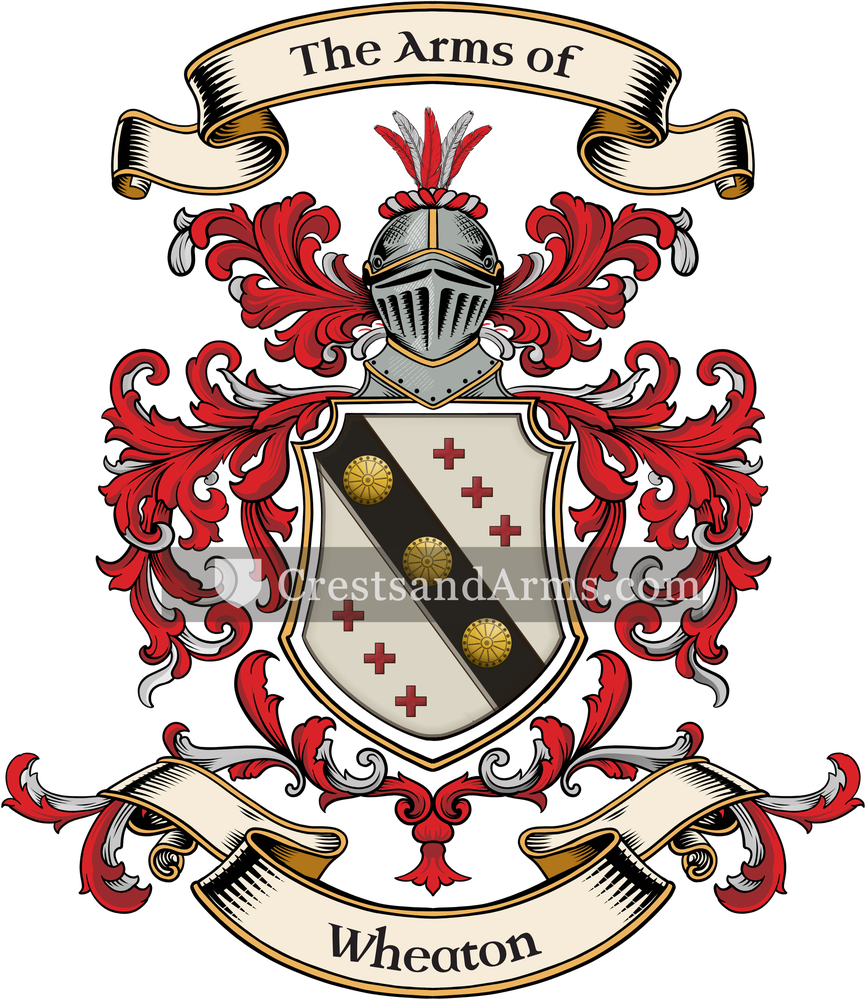 The Wheaton coat of arms, drawn from the recorded blazon