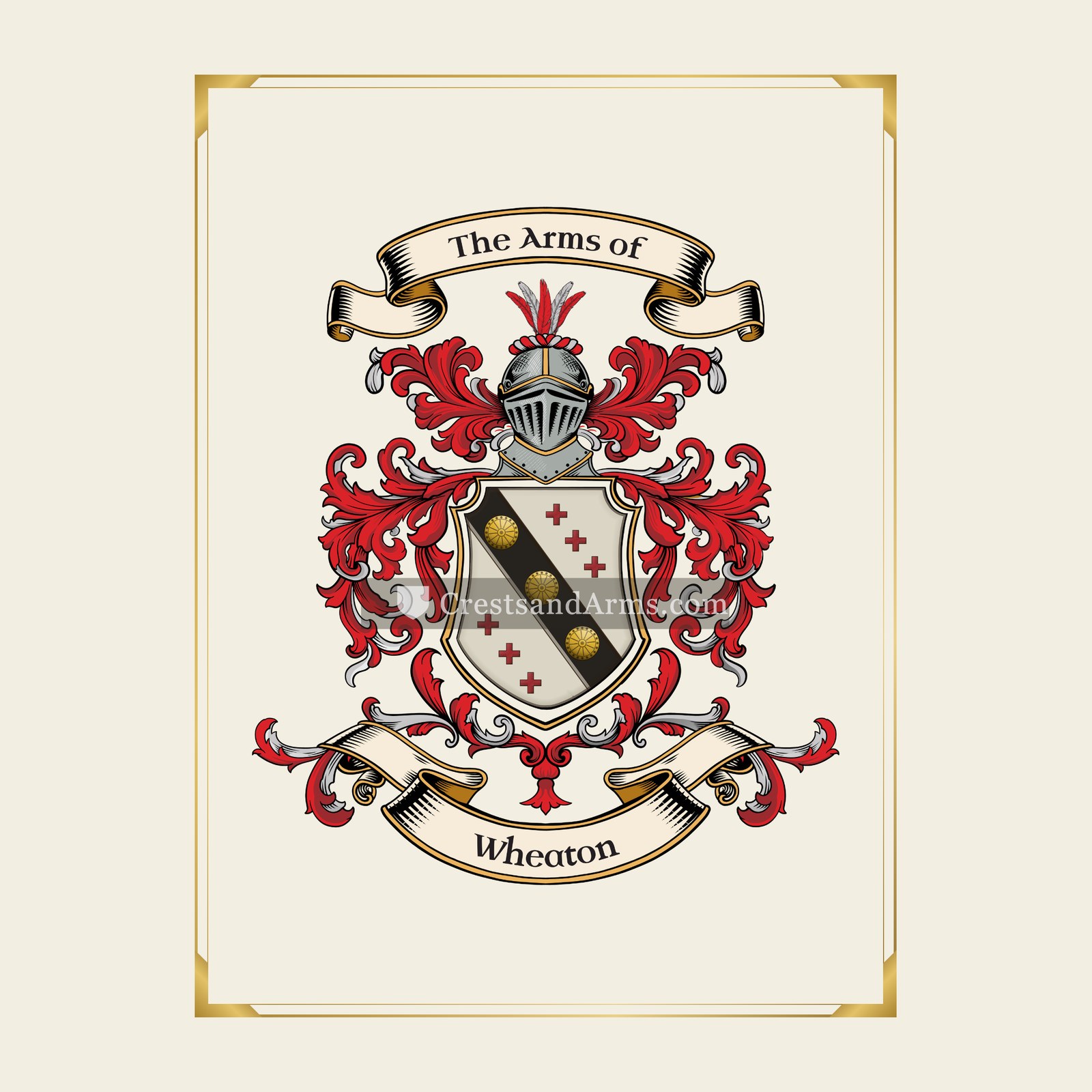 With gold border