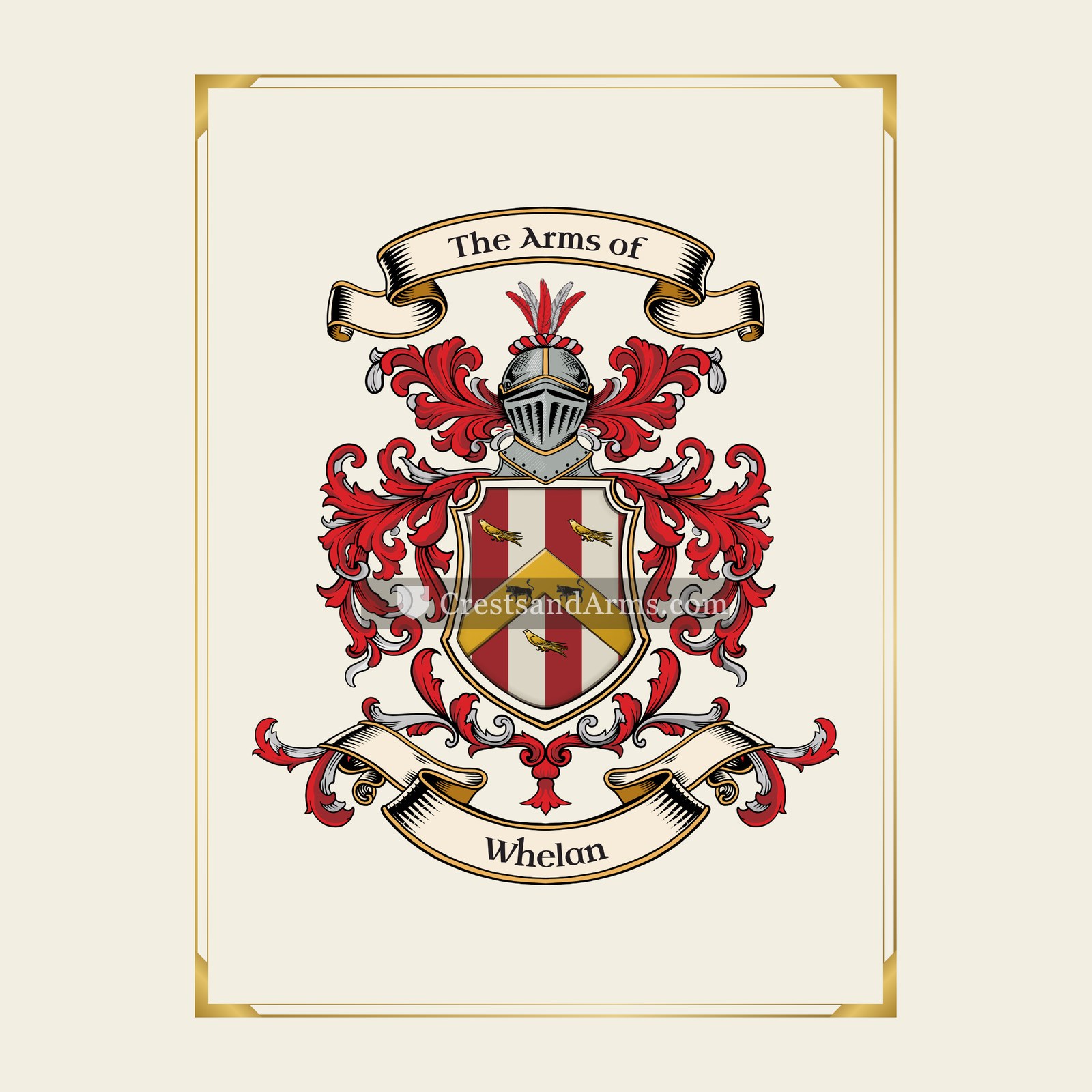 With gold border