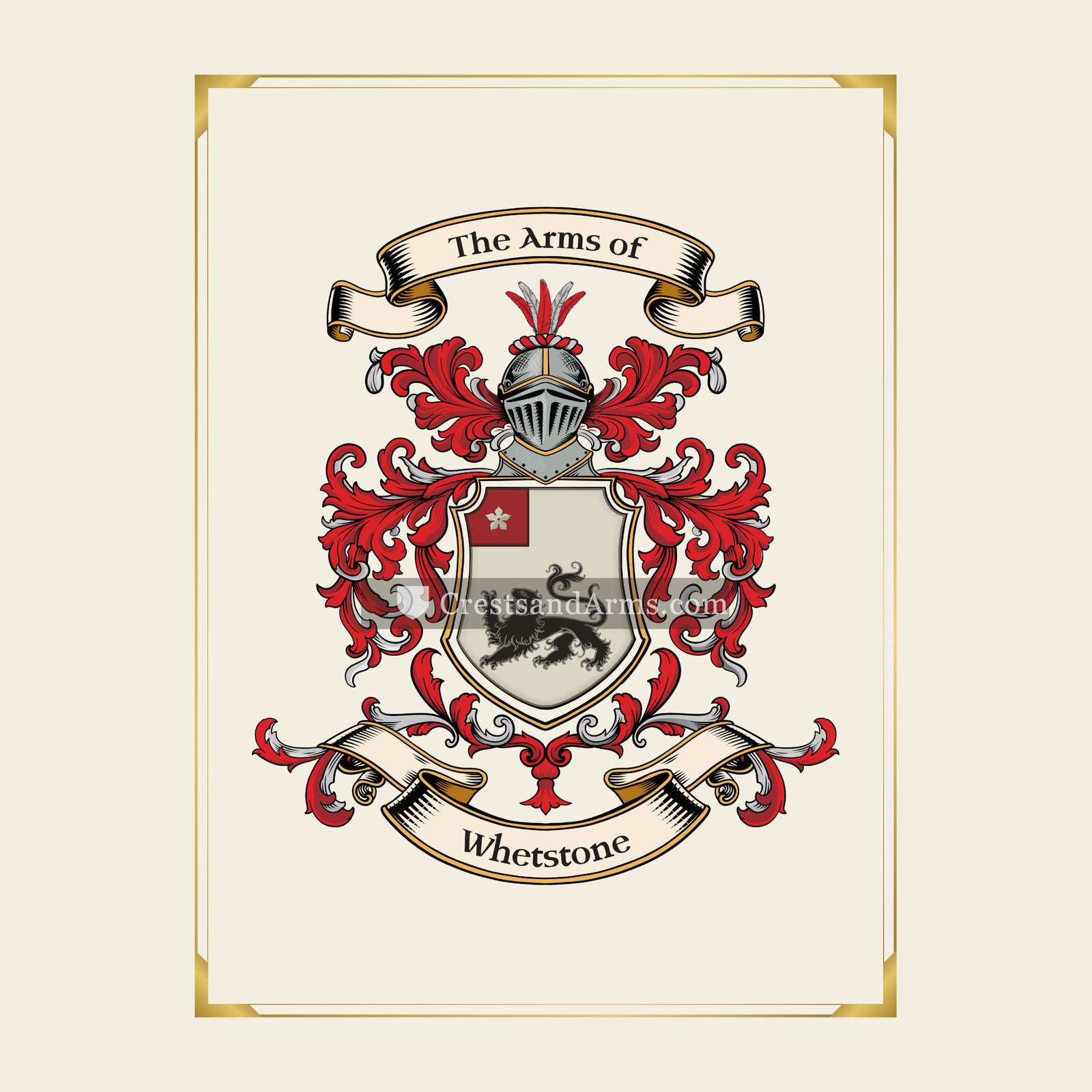 With gold border