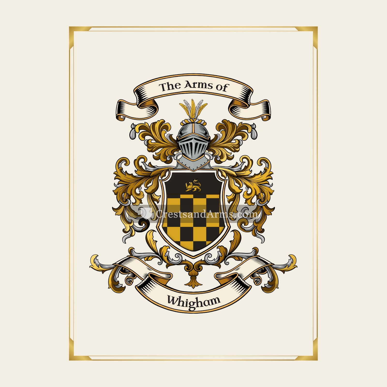 With gold border