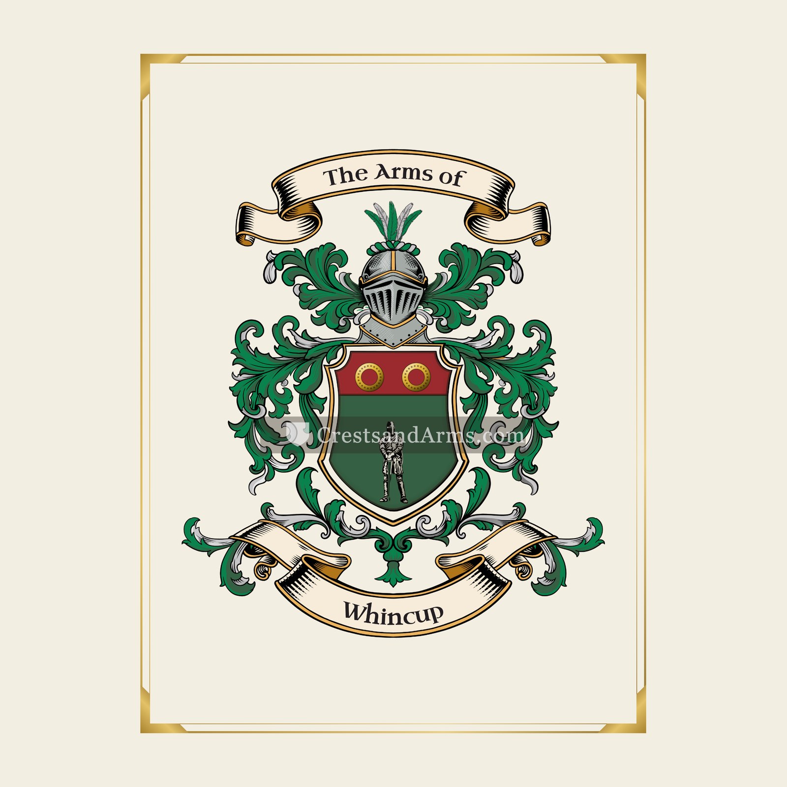 With gold border