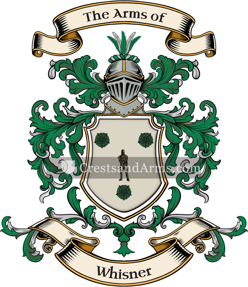 The Whisner coat of arms, drawn from the recorded blazon